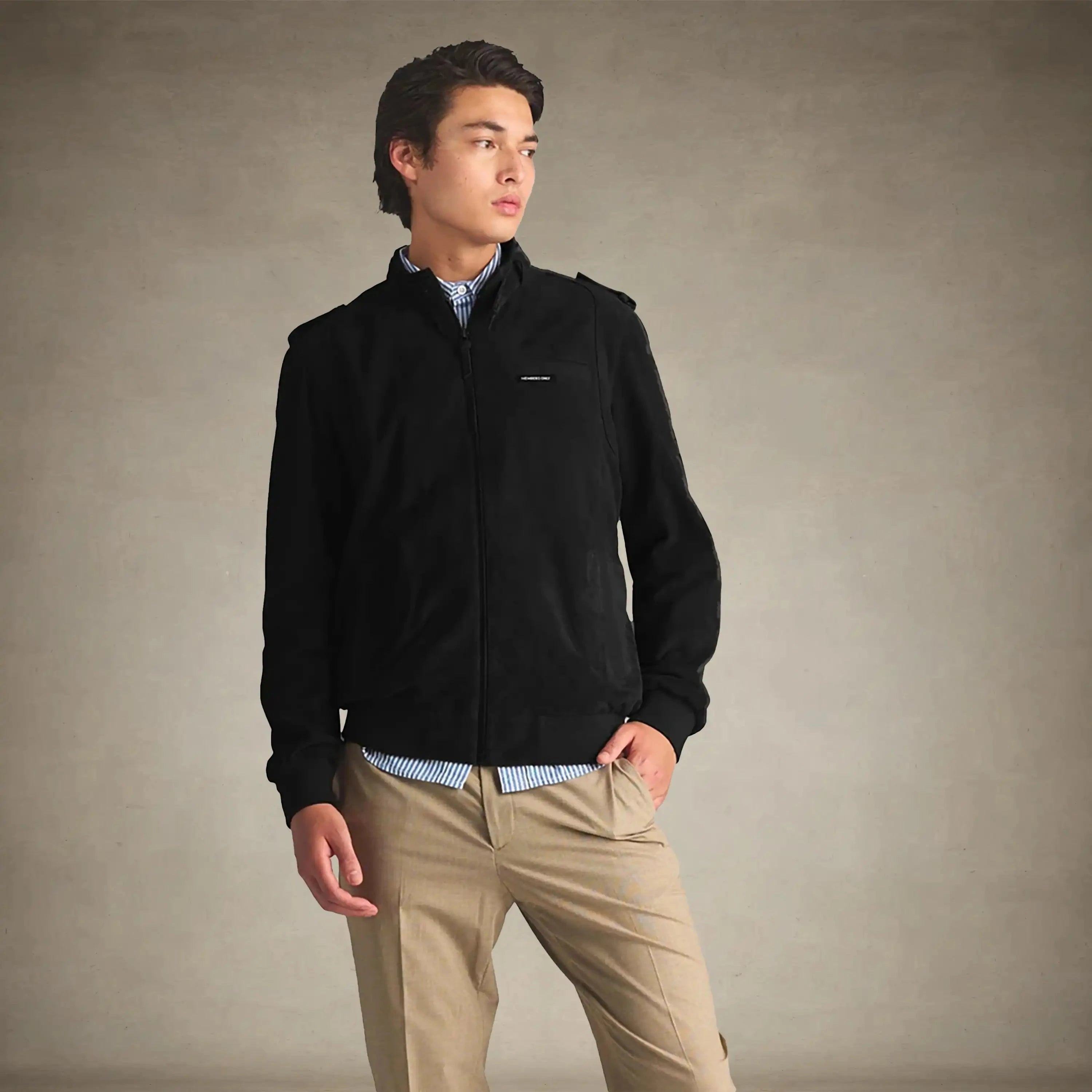 men's soft suede iconic black members only leather jacket