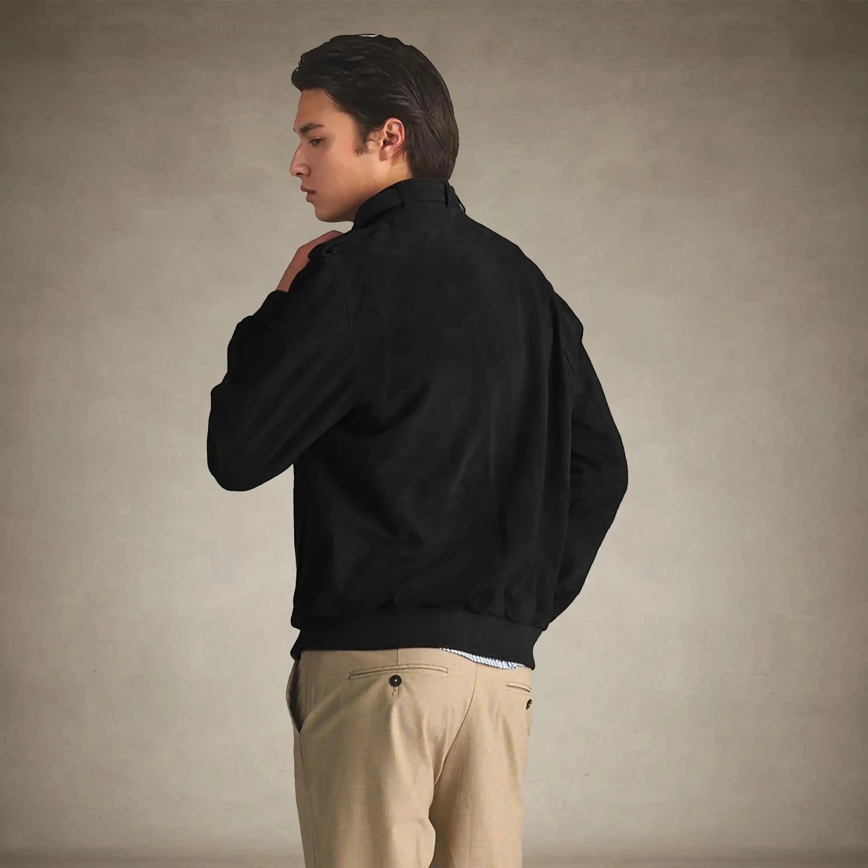 members only men's soft suede iconic black leather jacket