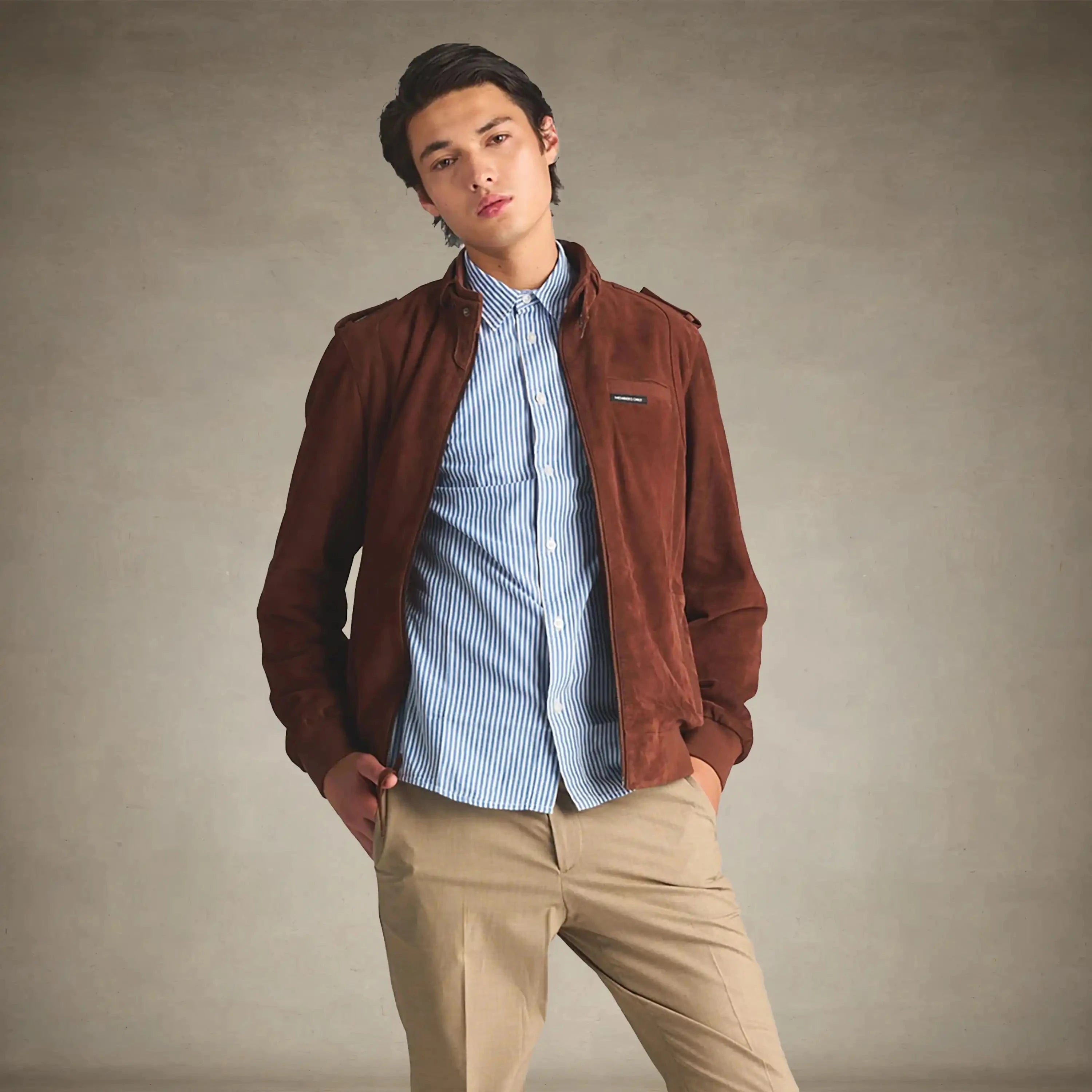 members only vegan leather jacket mens whiskey