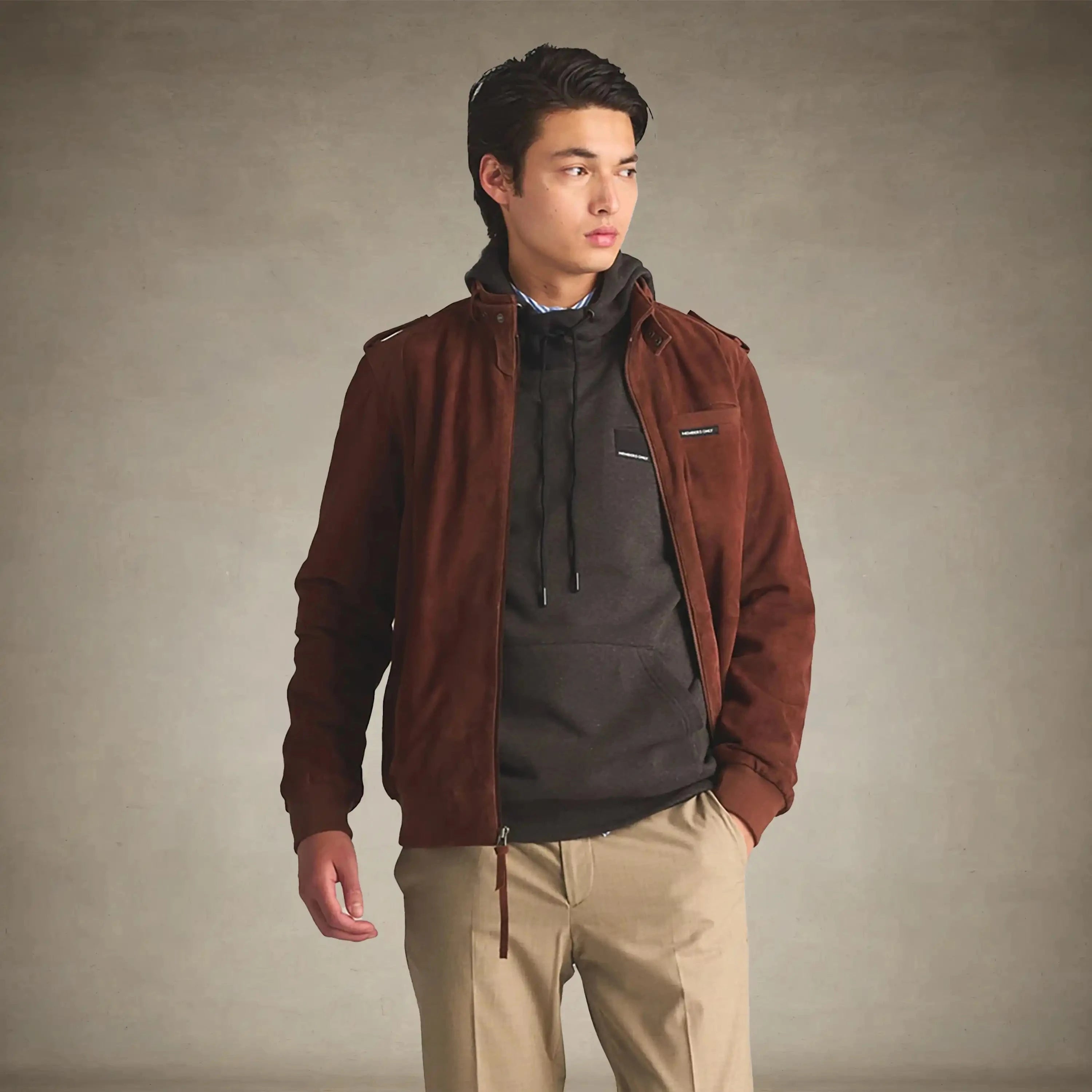 members only vegan leather jacket mens whiskey