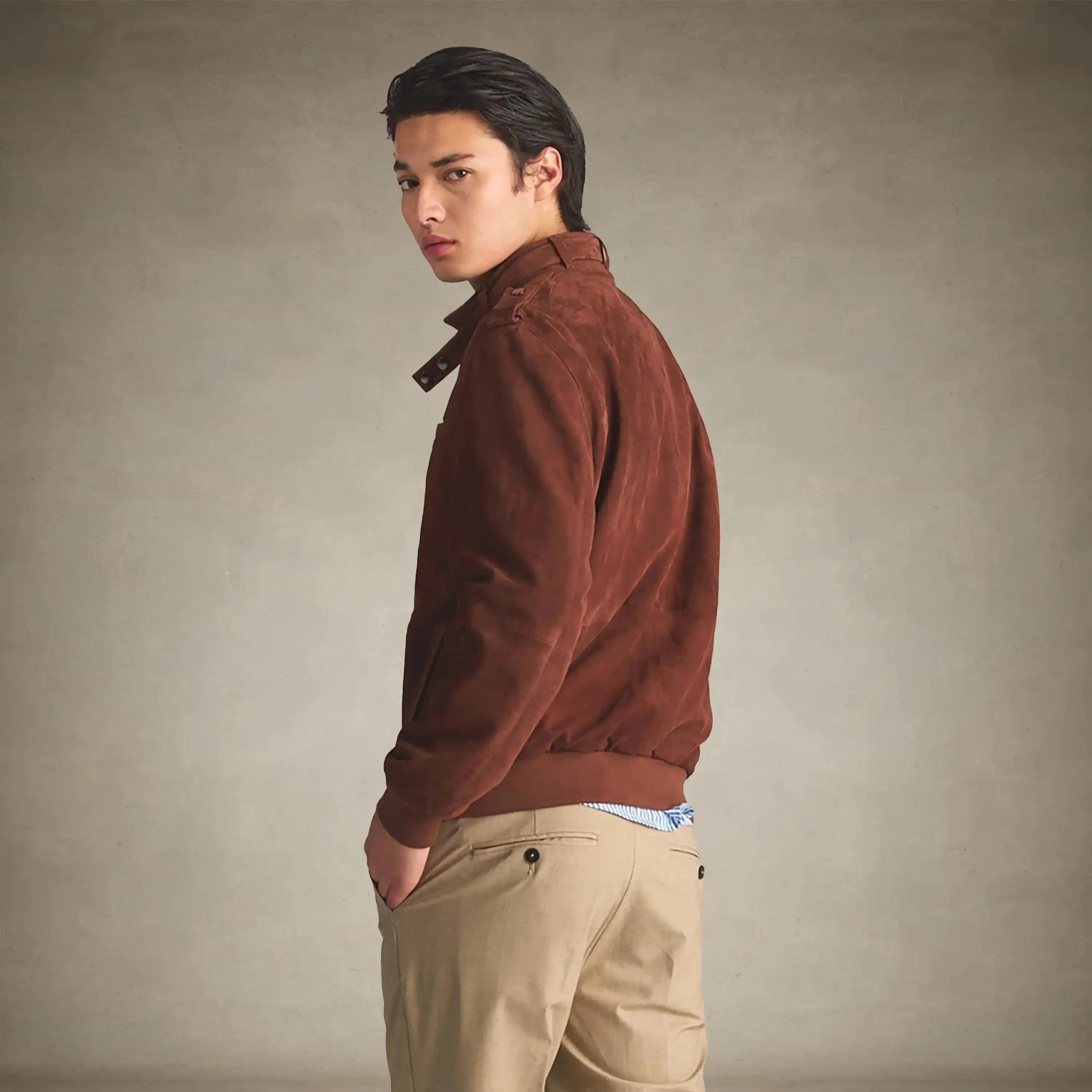 men's soft suede iconic members only vegan leather jacket