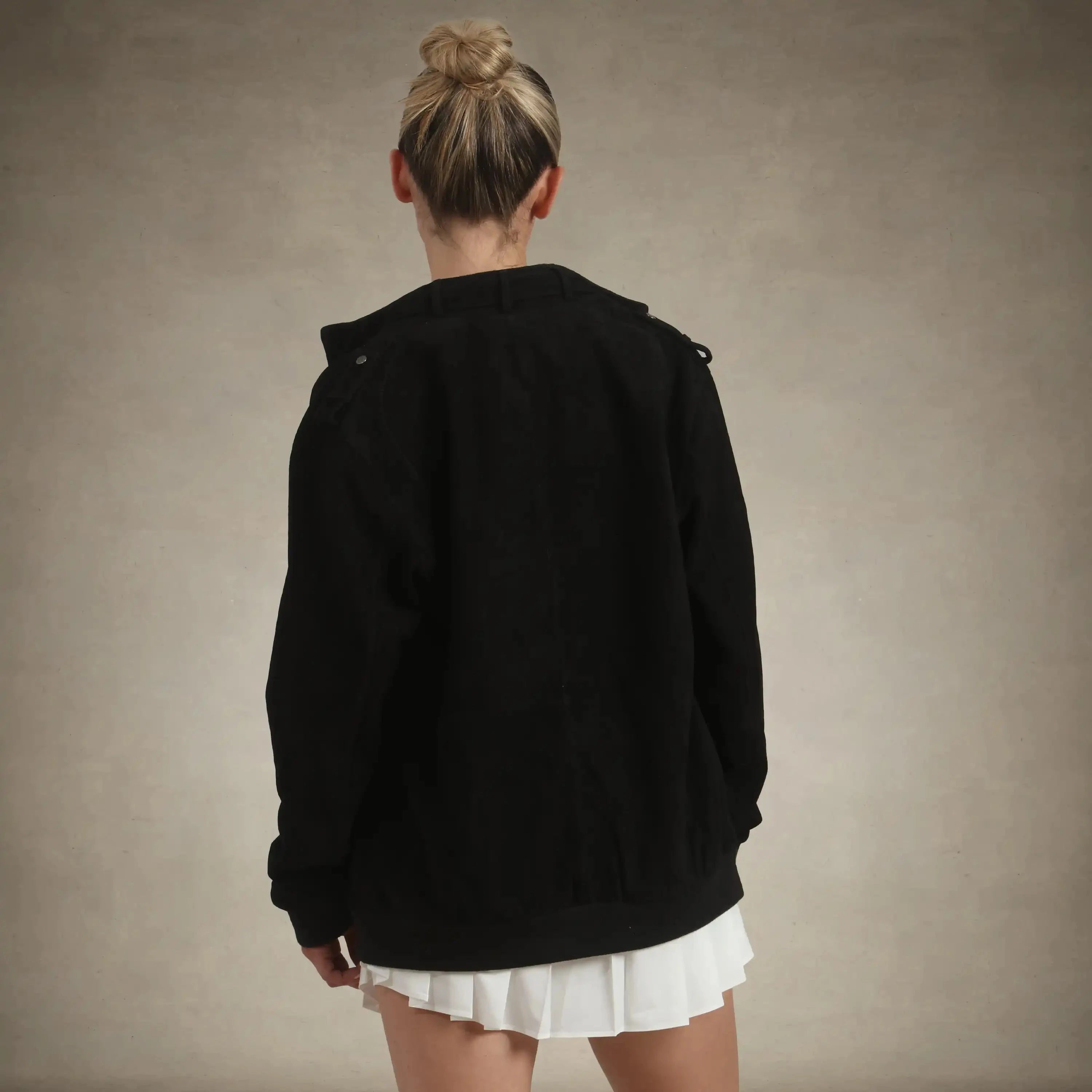 members only women's soft suede iconic oversized black leather jacket small