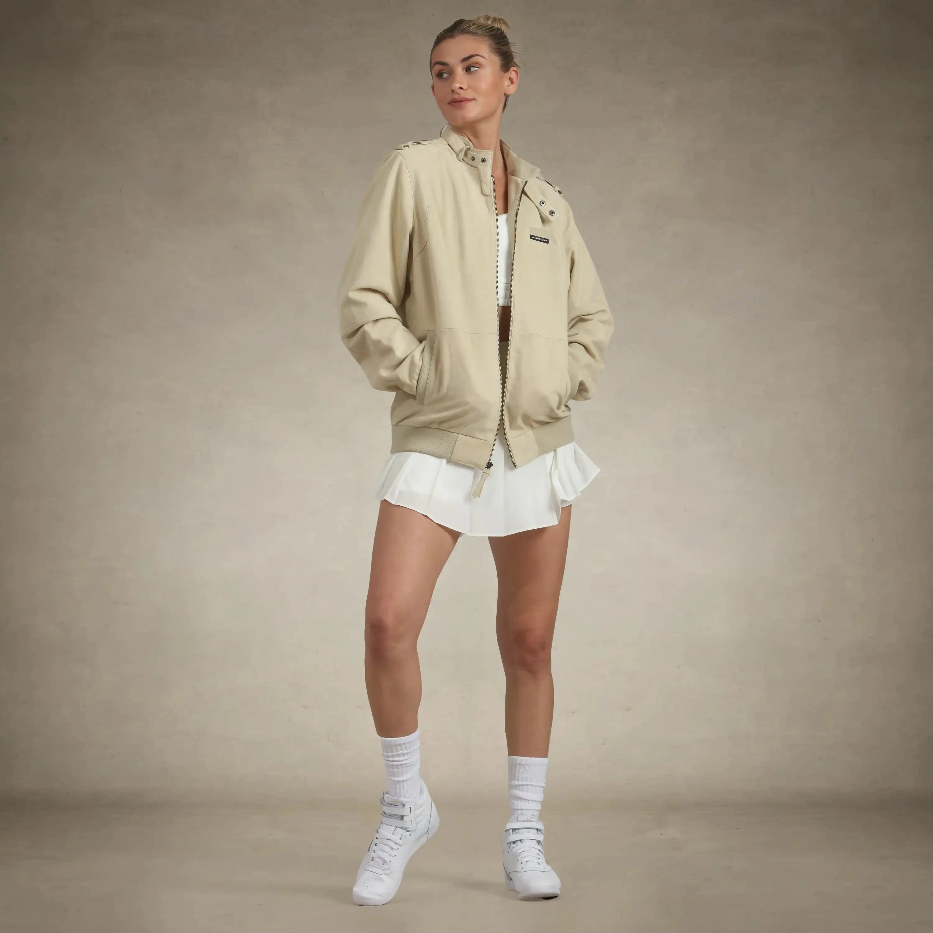 women's soft suede iconic oversized members only leather jacket chamois small