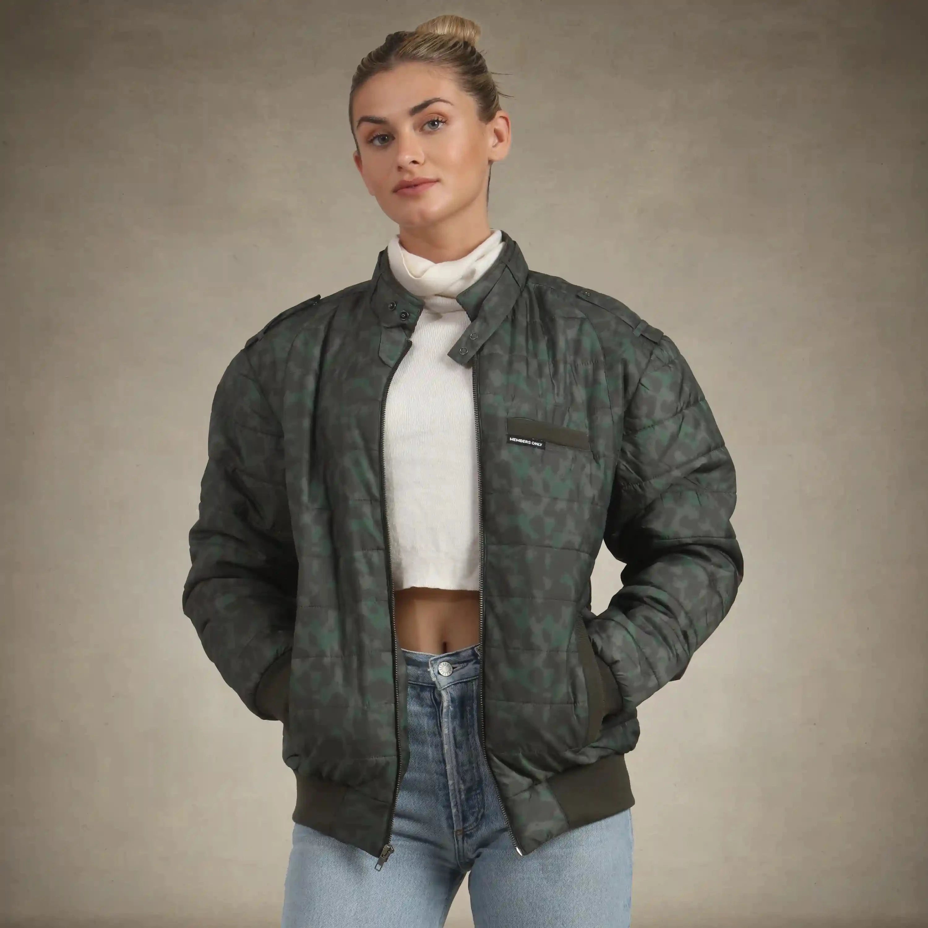 Women's SoHo Oversized Quilted Jacket Women's Iconic Jacket Members Only® Olive Small