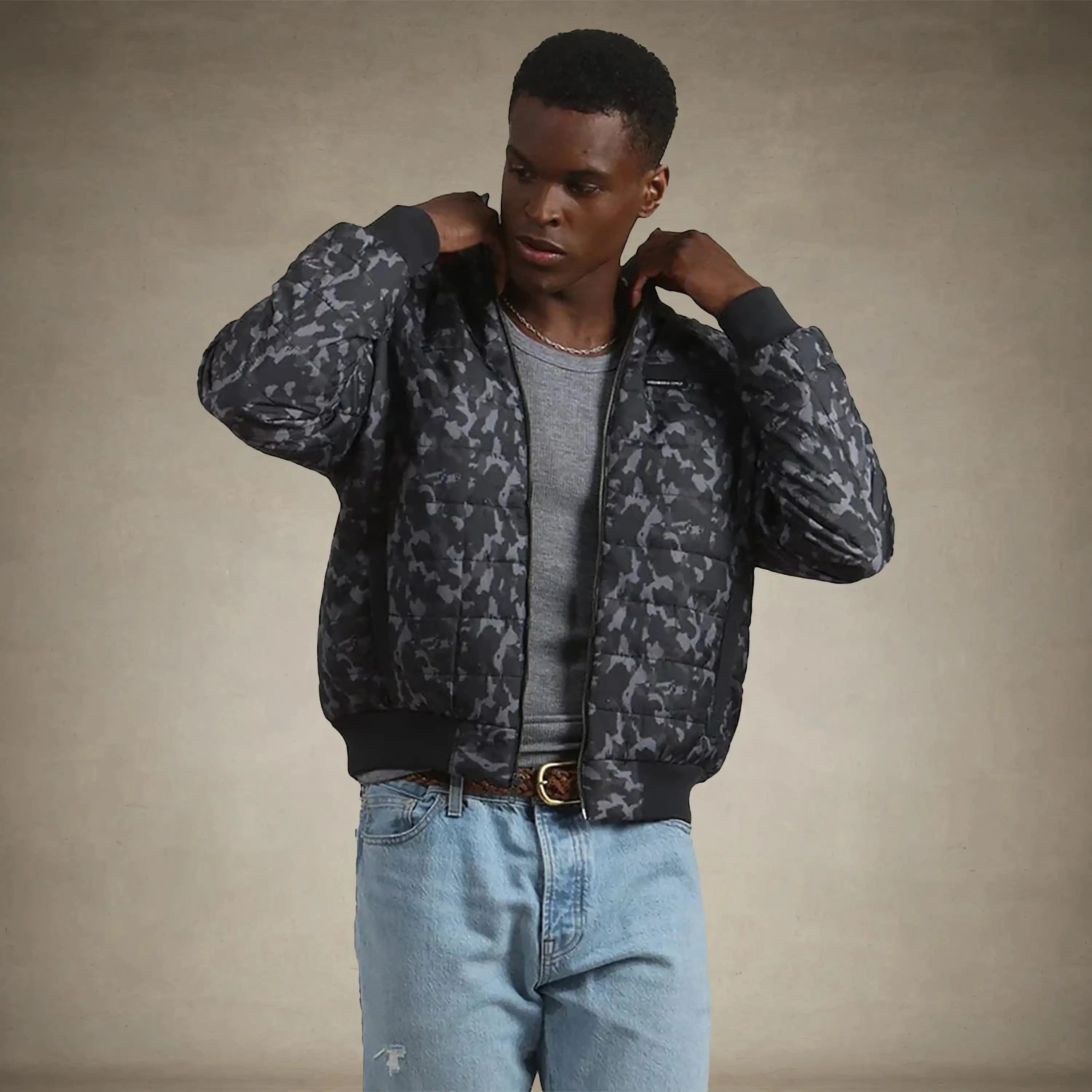 Men's SoHo Quilted Jacket Men's Iconic Jacket Members Only® Black Camo Small