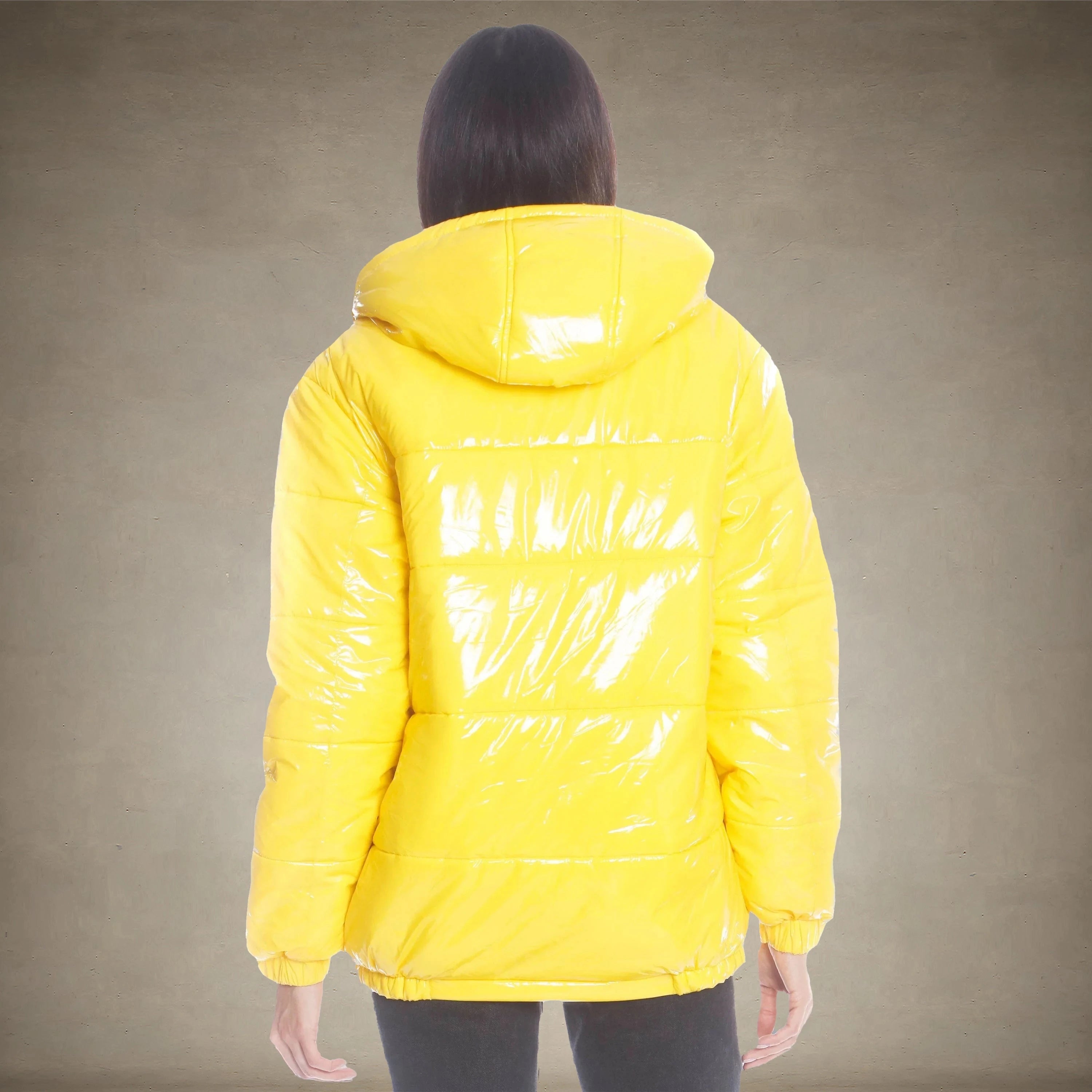 Women's Hi-Shine Chevron Quilt Puffer with Nickelodeon Mashup Print Lining Jacket - FINAL SALE Womens Jacket Members Only®