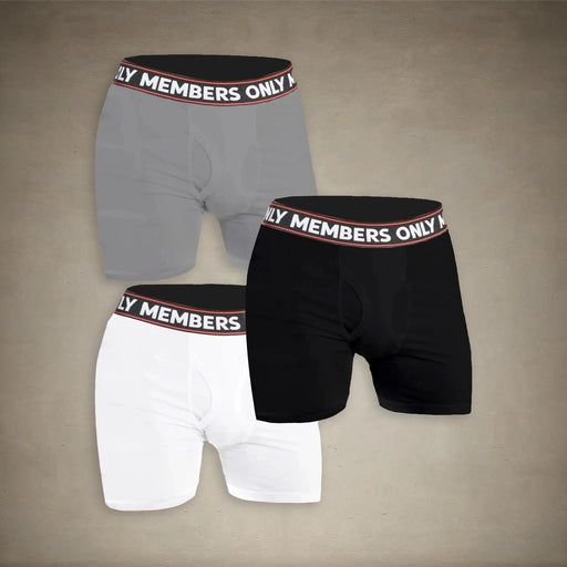 Men’s 3PK Poly Spandex Athletic Boxer Brief - FINAL SALE Briefs Members Only® Black / White / Grey SMALL