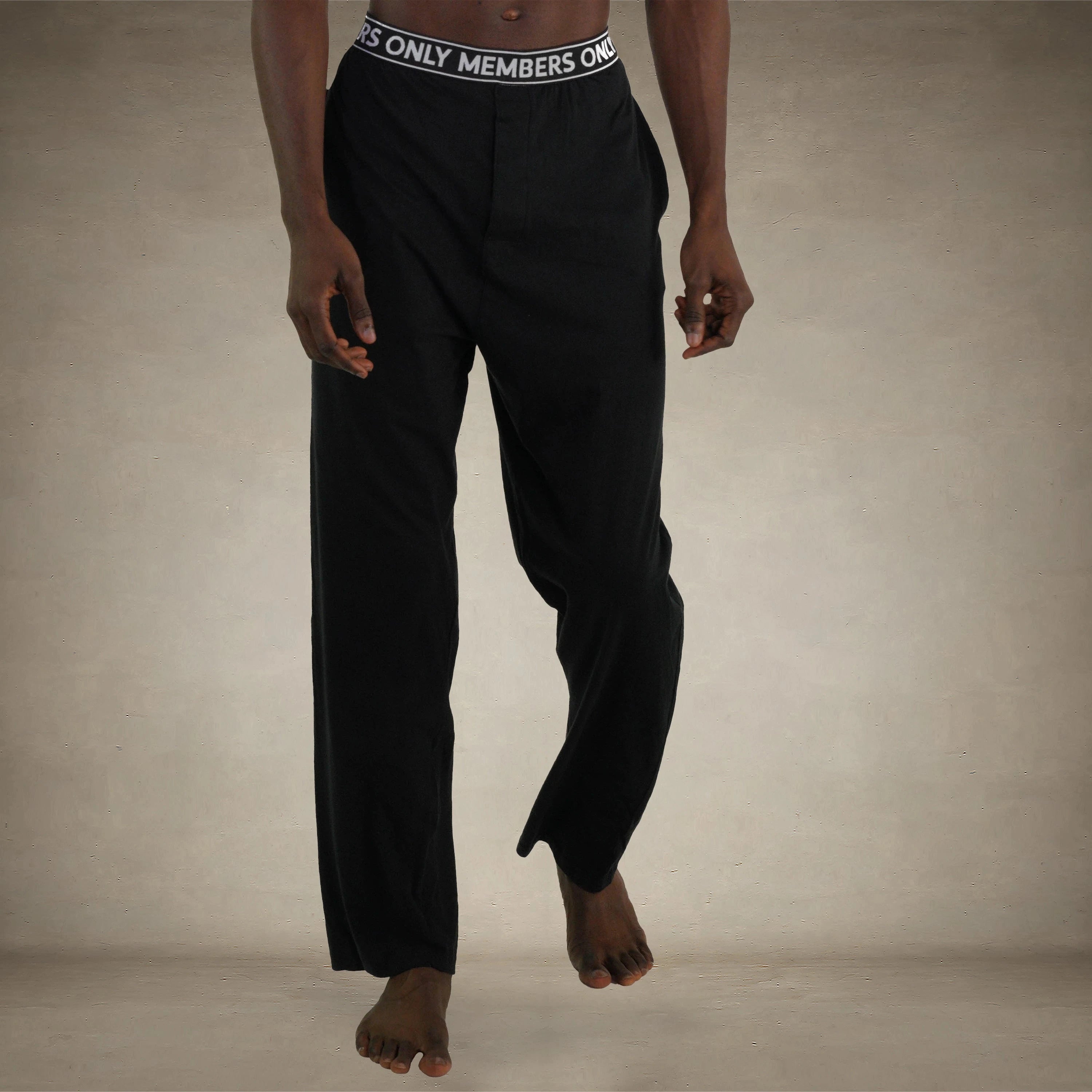 Men's Jersey Sleep Pant Logo Elastic - Black - FINAL SALE Men's Sleep Pant Members Only® Black SMALL
