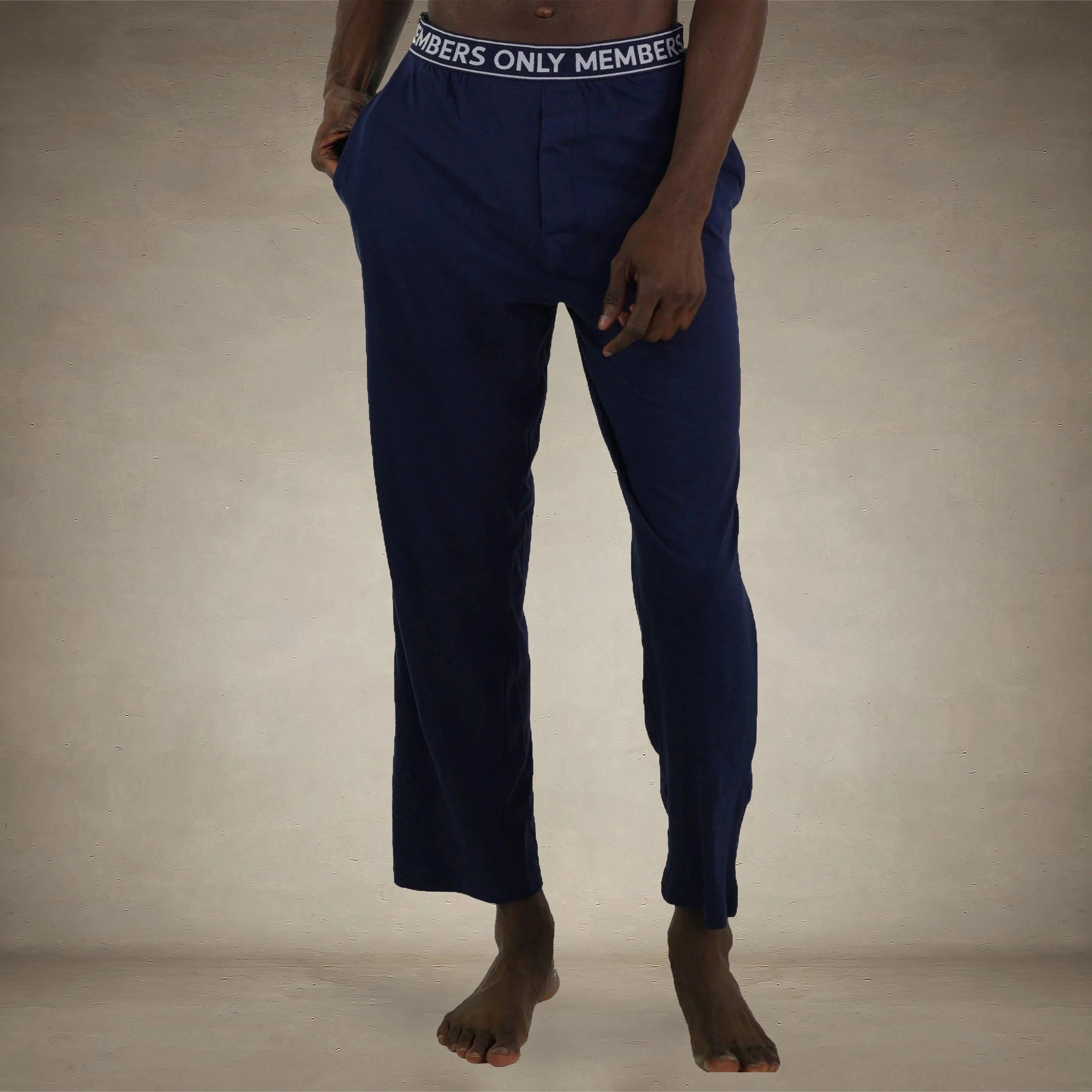 Men's Jersey Sleep Pant Logo Elastic - Navy - FINAL SALE Men's Sleep Pant Members Only® Navy SMALL