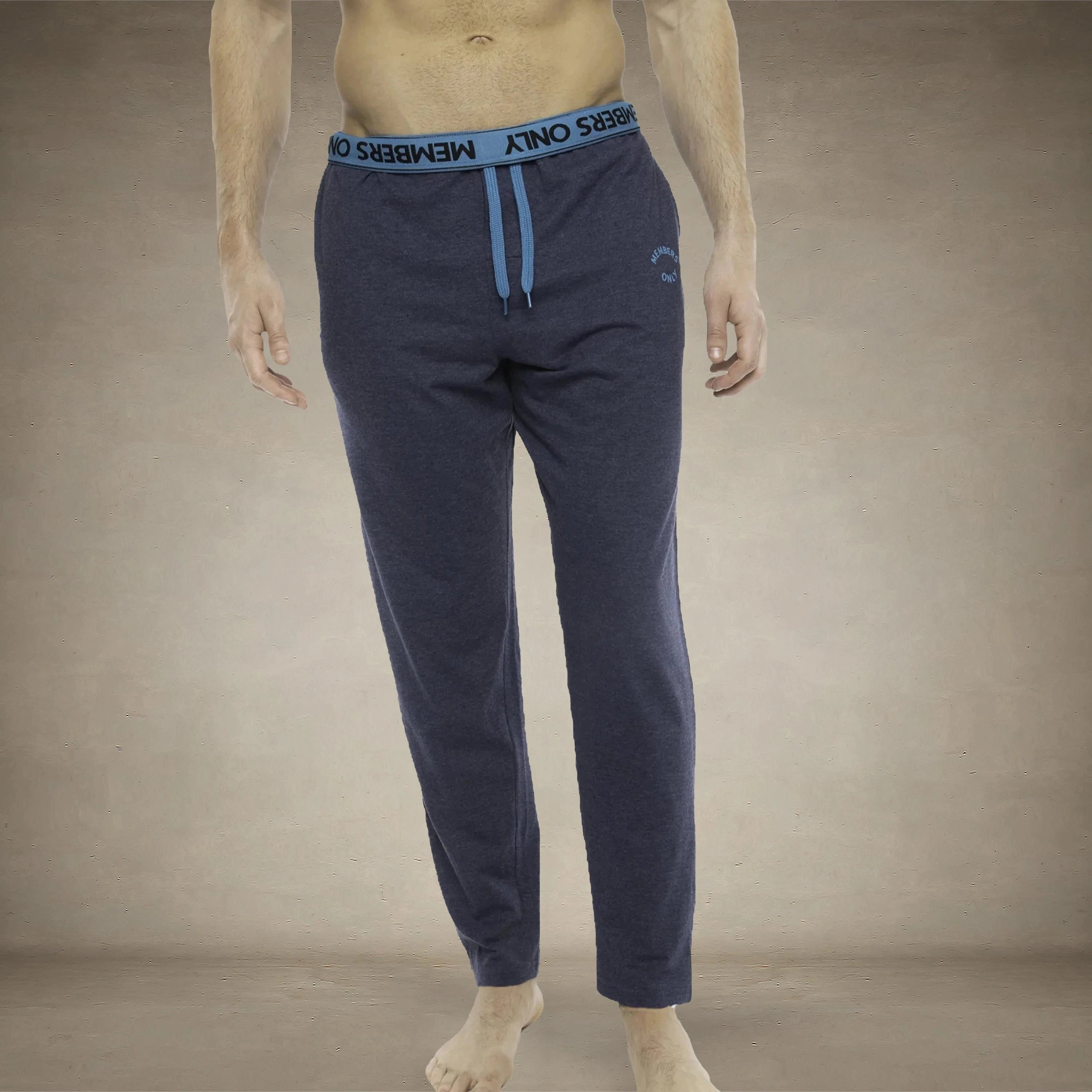Men's Heather Contrast Elastic Sleep Pants - Blue Turq - FINAL SALE Men's Sleep Pant Members Only® Blue Turq SMALL