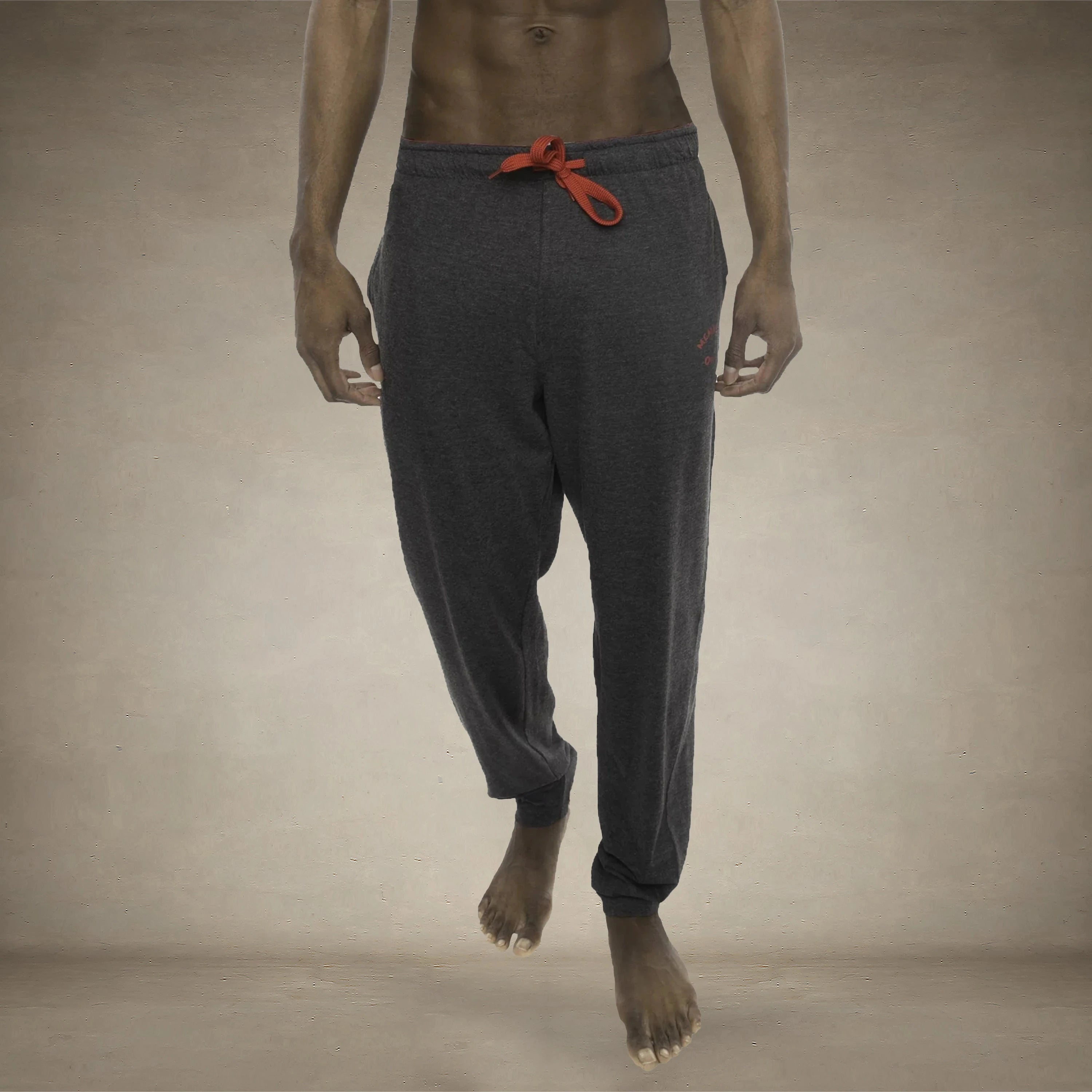Men's Heather Contrast Elastic Sleep Pants - FINAL SALE Men's Sleep Pant Members Only® Charcoal Red Small