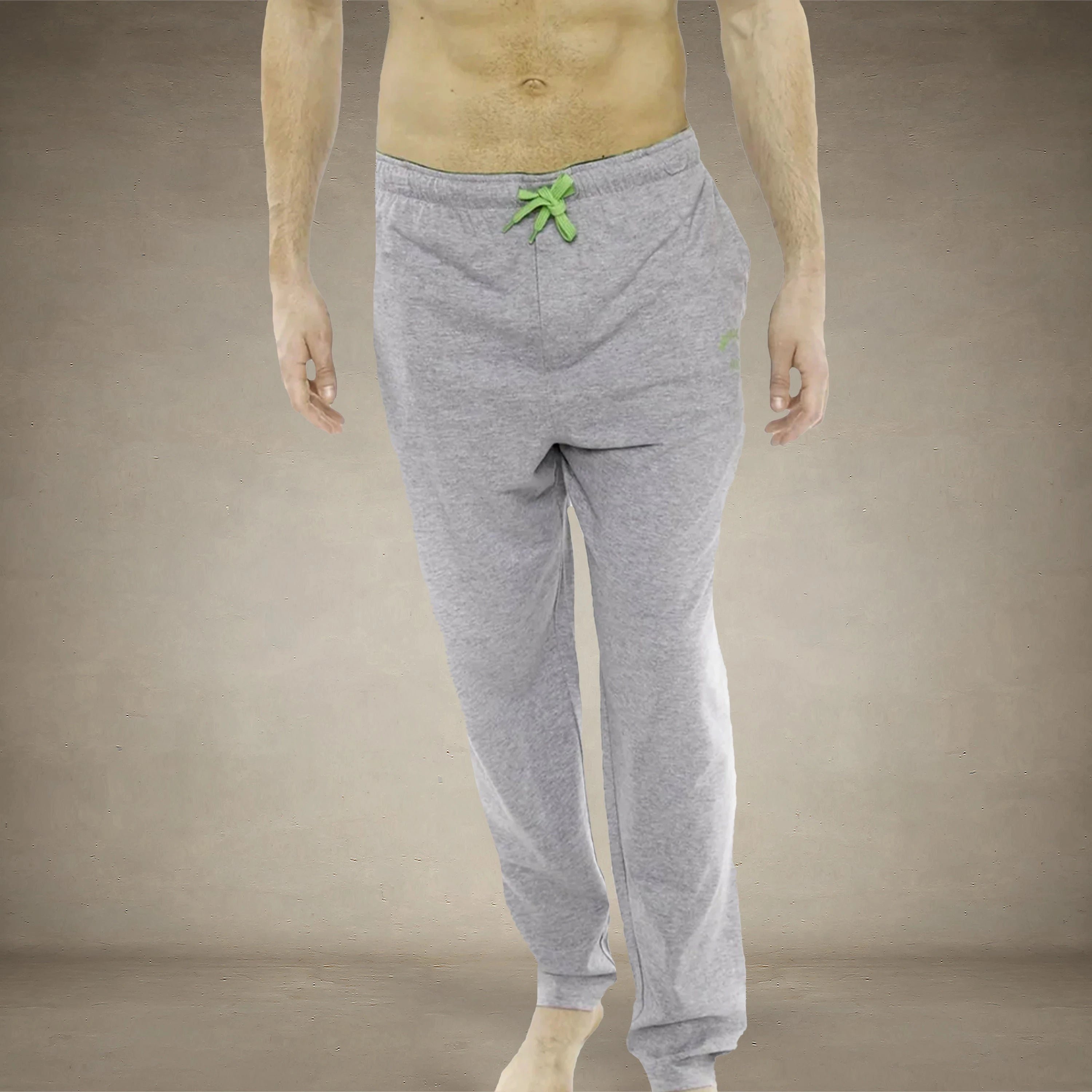 Men's Heather Contrast Elastic Sleep Pants - Grey Green - FINAL SALE Men's Sleep Pant Members Only® Grey Green SMALL