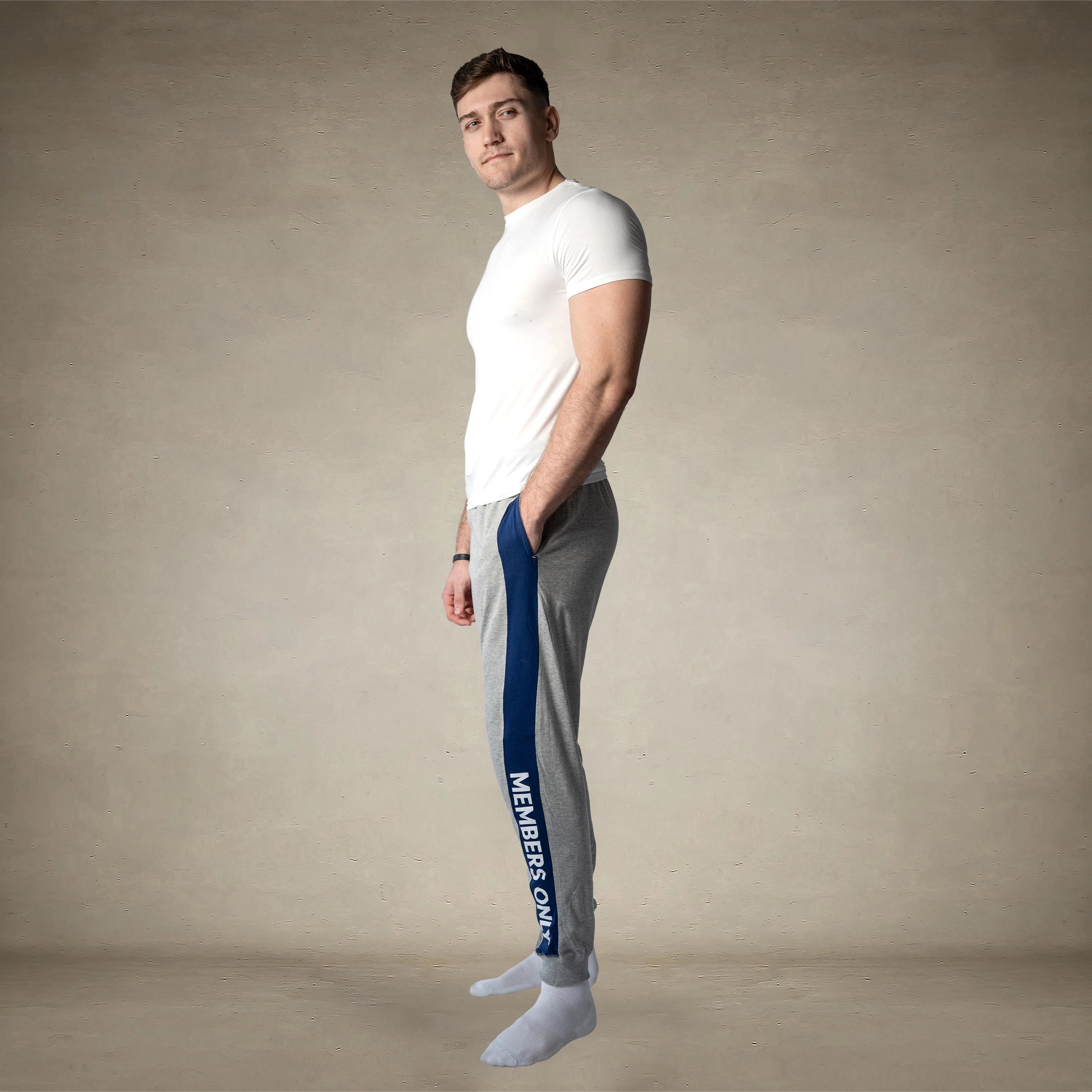 Men's Logo Leg Jersey Sleep Jogger - Grey - FINAL SALE Men's Sleep Pant Members Only®