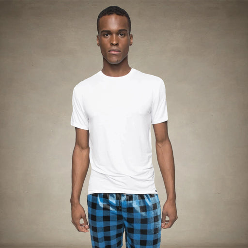 Men's Short Sleeve Bamboo Rayon Sleep Shirt - WHITE - FINAL SALE Men's Sleep Shirt Members Only® White SMALL