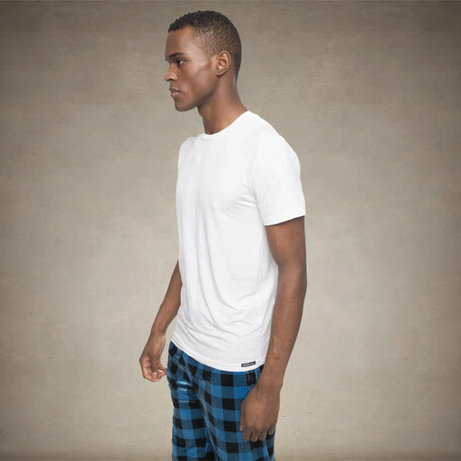 Men's Short Sleeve Bamboo Rayon Sleep Shirt - WHITE - FINAL SALE Men's Sleep Shirt Members Only®