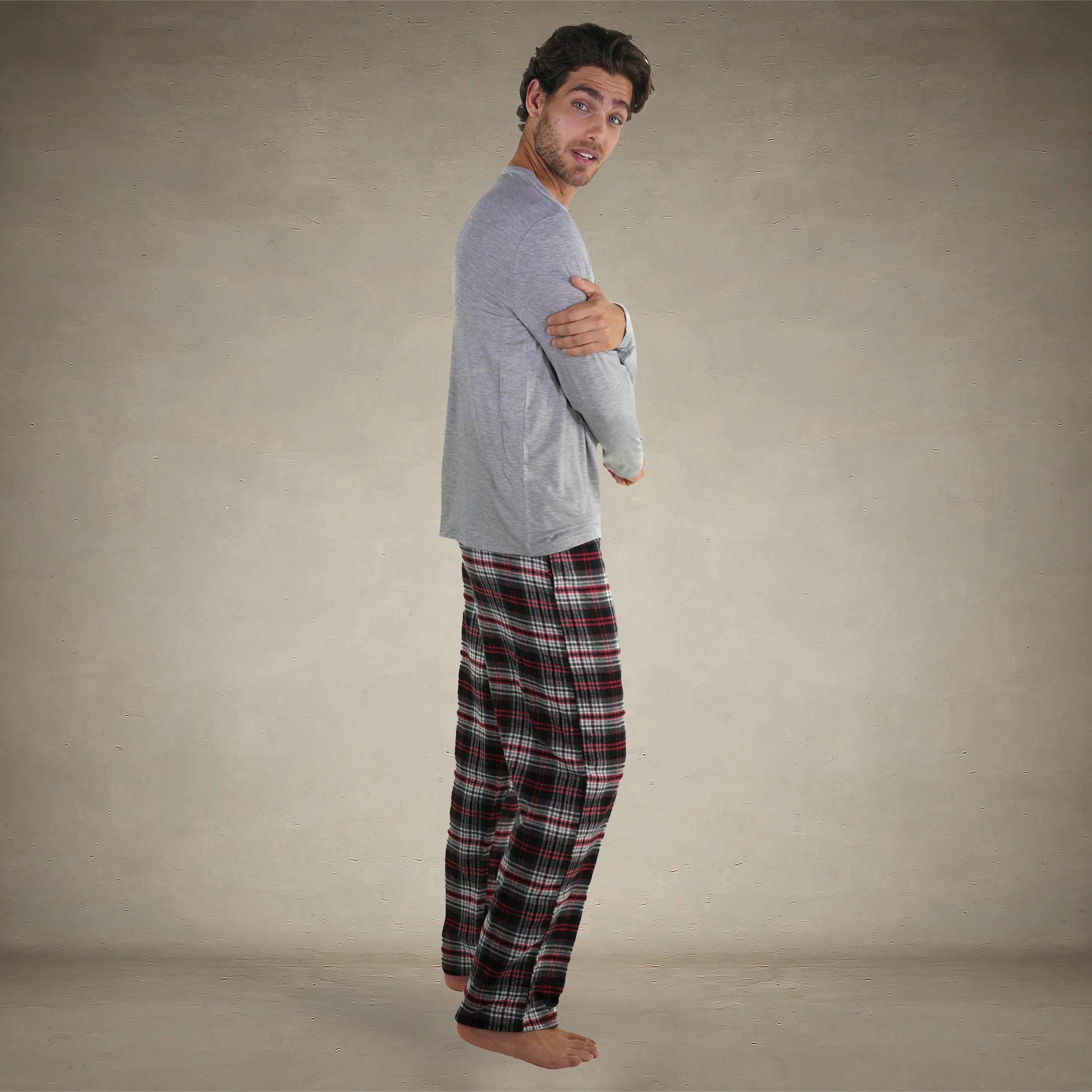 Men's Bamboo Rayon Long Sleeve Knit Sleep Shirt - Grey - FINAL SALE Men's Sleep Shirt Members Only®