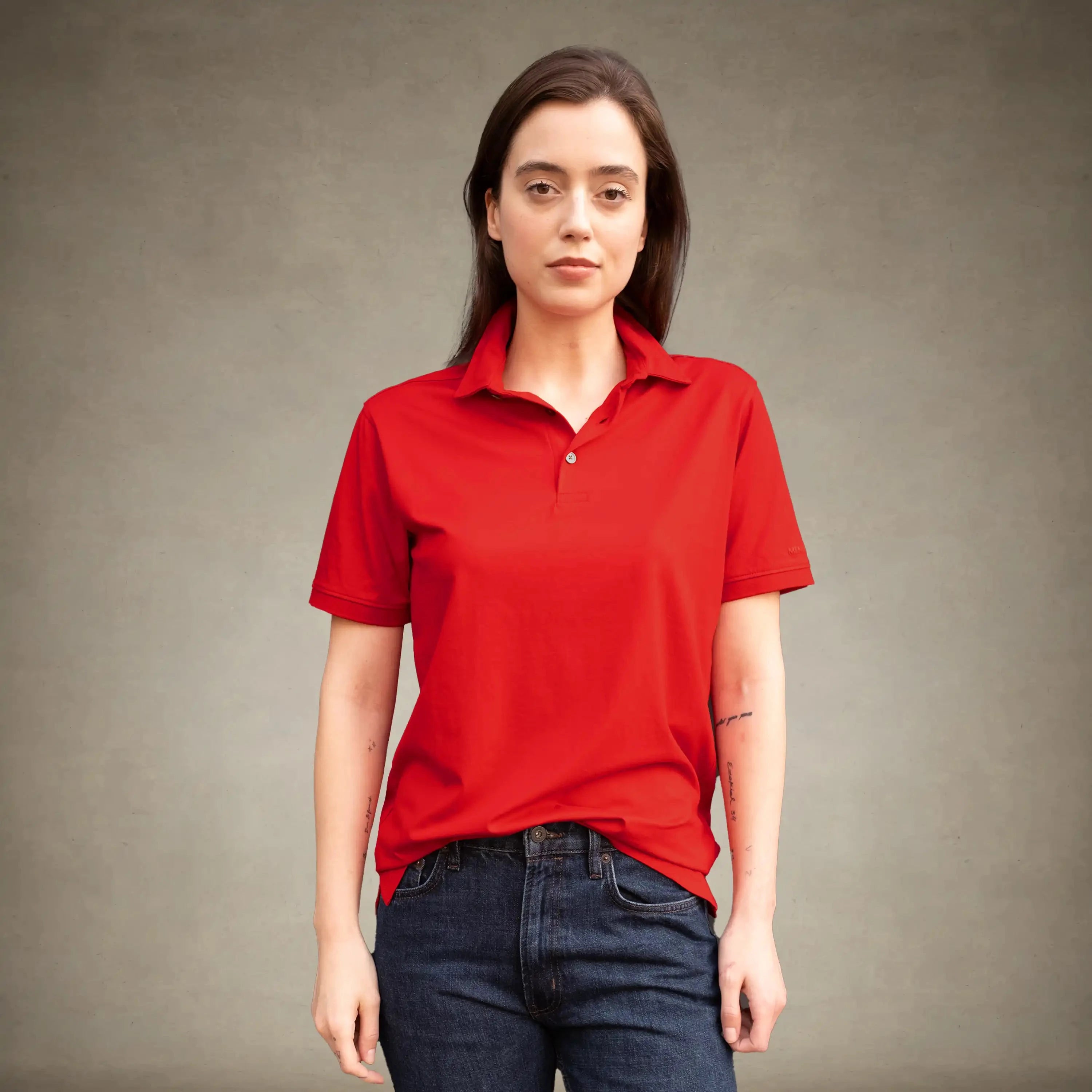 Women's Oversized Polo Shirt Members Only® Red Small