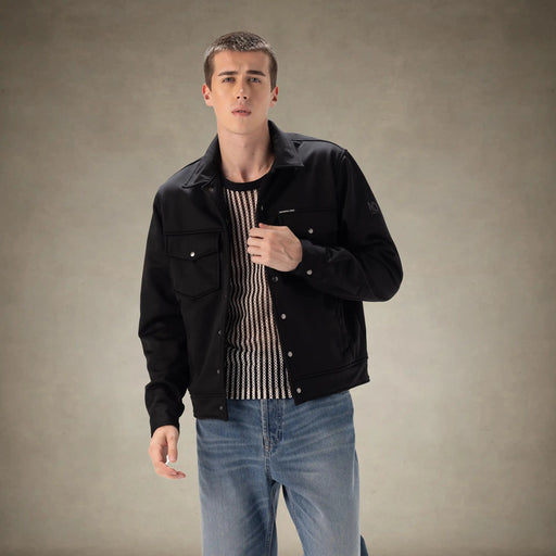 Men's Soft Shell Shirt Jacket Men's Iconic Jacket Members Only® Black Small