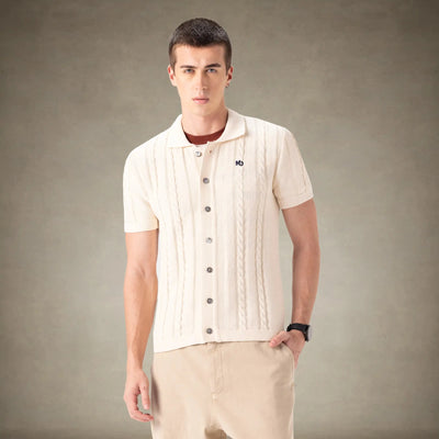 Men's JC Polo Cable Sweater Men's Iconic Jacket Members Only® Off-White Small