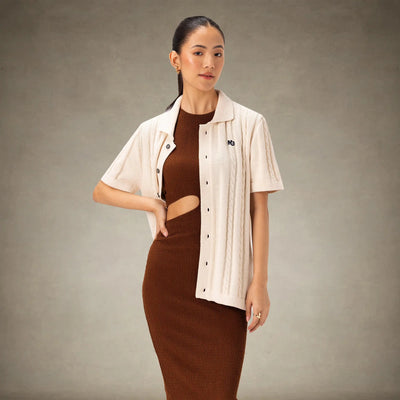 Women's JC Polo Cable Sweater Members Only® Off-White Small