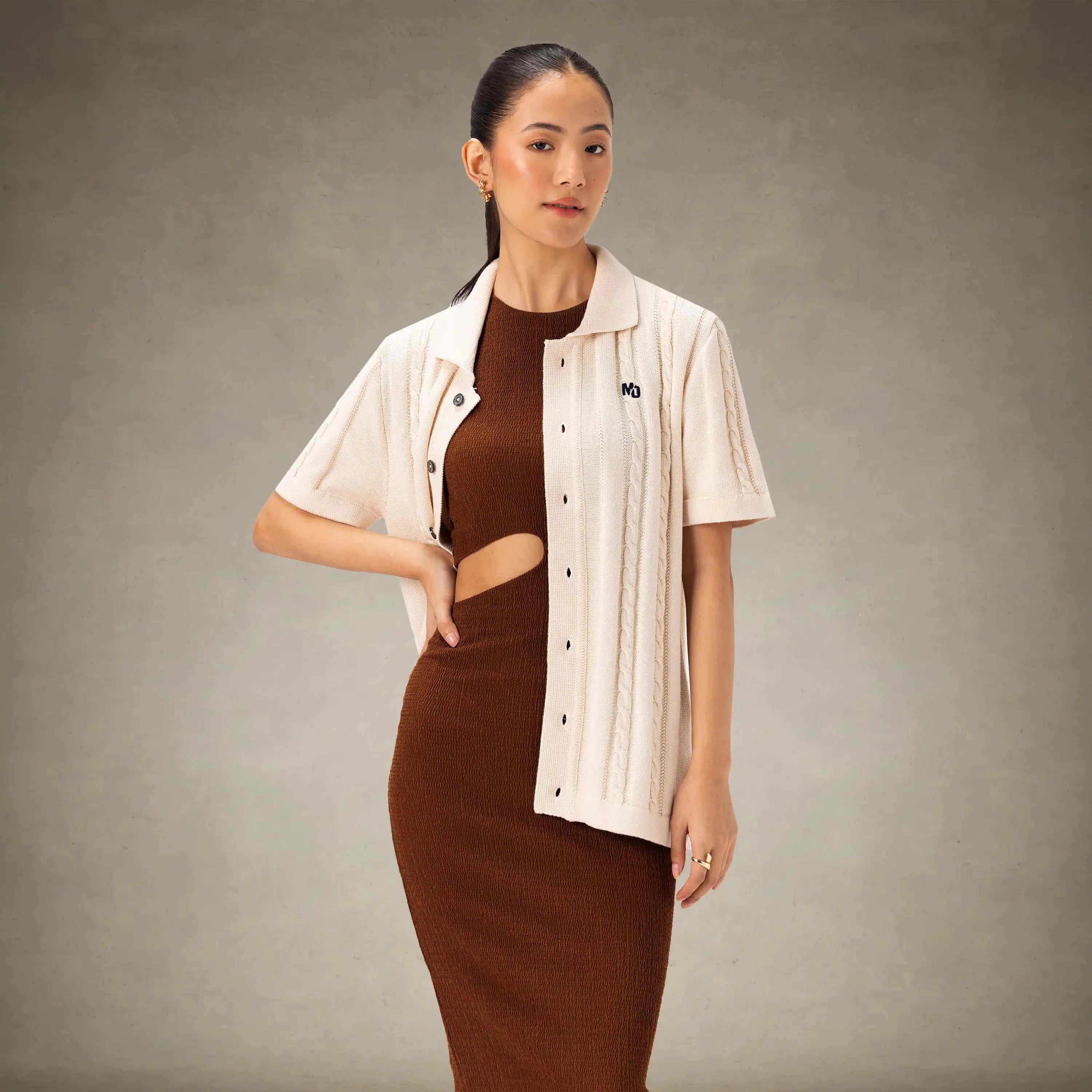 Women's JC Polo Cable Sweater Members Only® Off-White Small