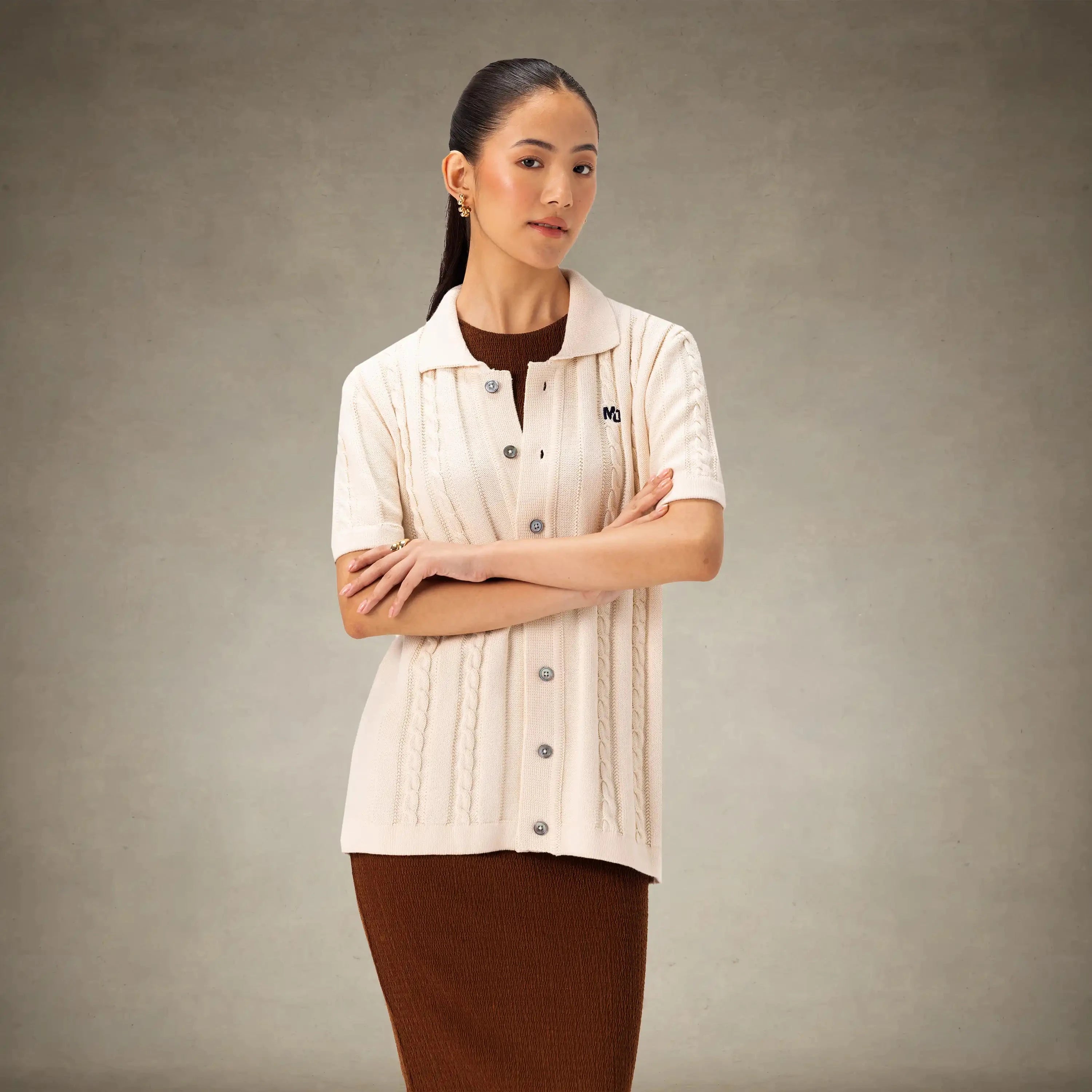 Women's JC Polo Cable Sweater Members Only®