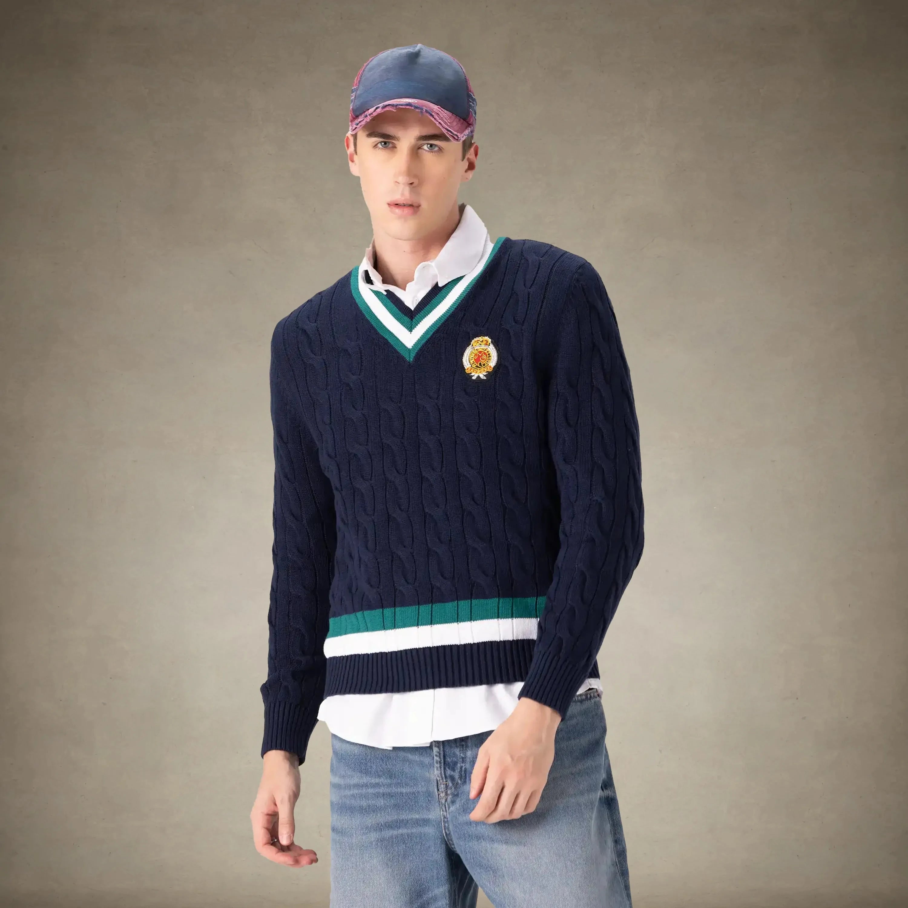 Men's Cable Knit Cricket Sweater Members Only®