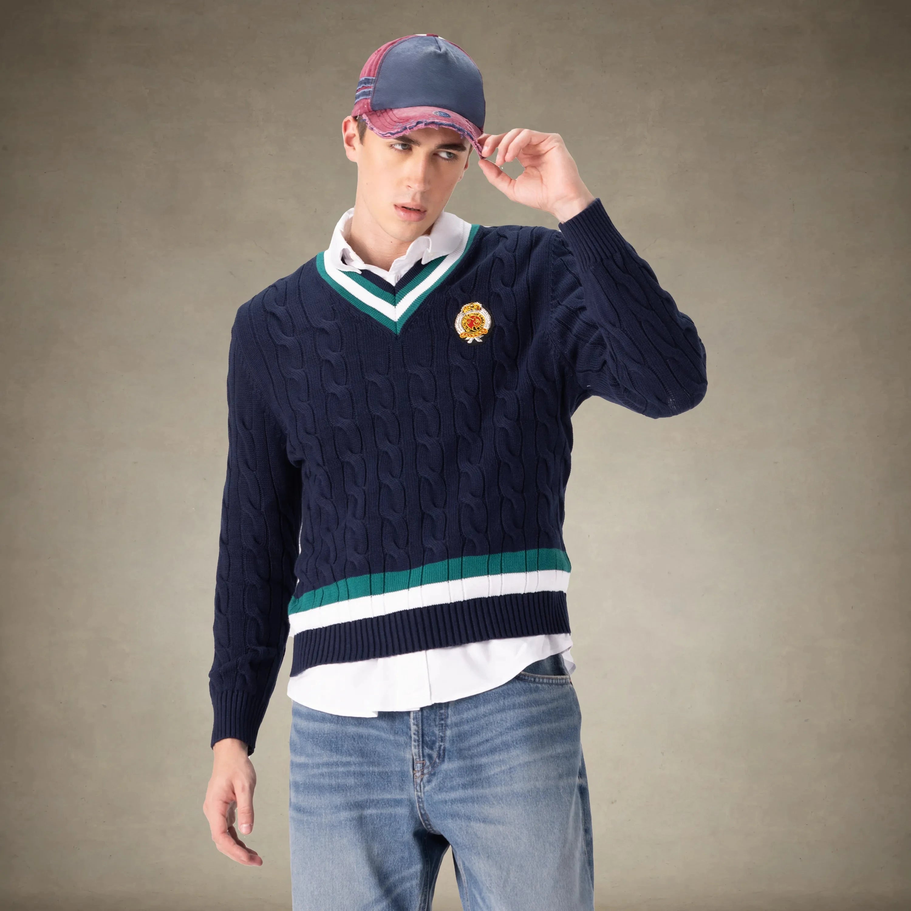 Men's Cable Knit Cricket Sweater Members Only®