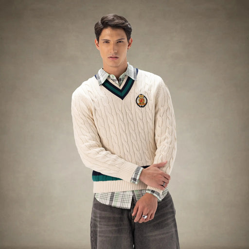 Men's Cable Knit Cricket Sweater Members Only® Off-White S