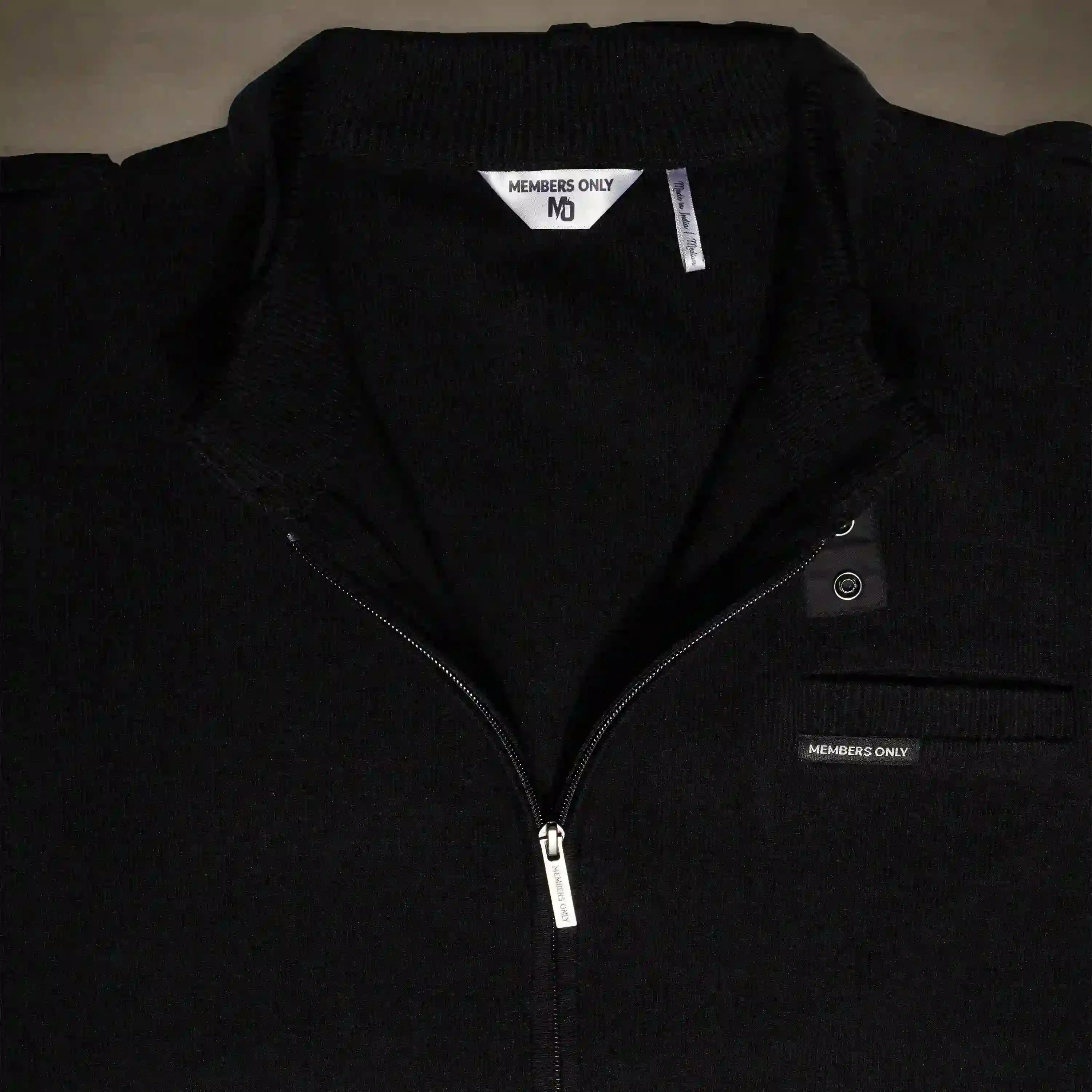 Lightweight Members Only mens sweaters for fall fashion small black