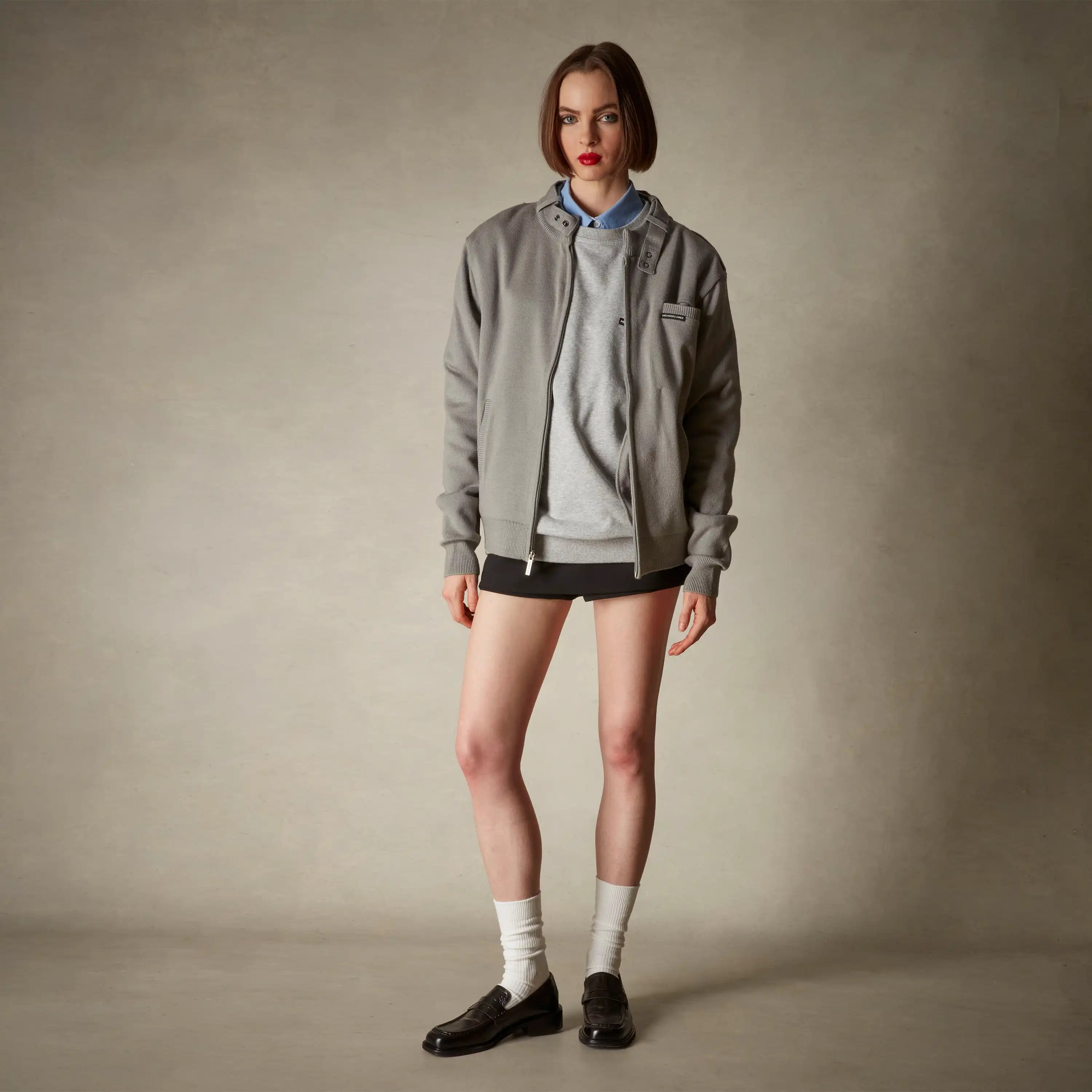 members only women's lightweight grey sweater