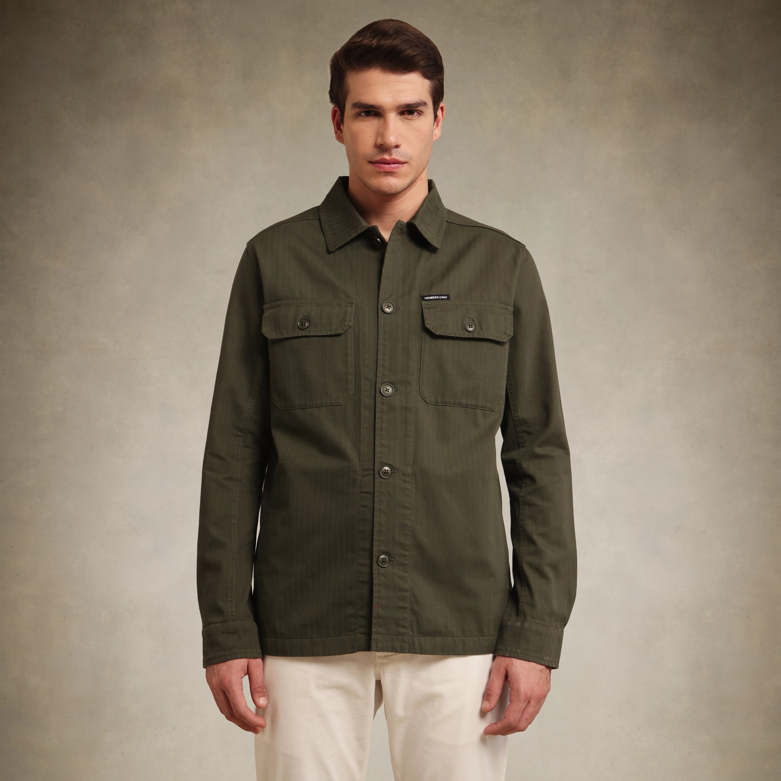 Men's cotton twill shirt jacket