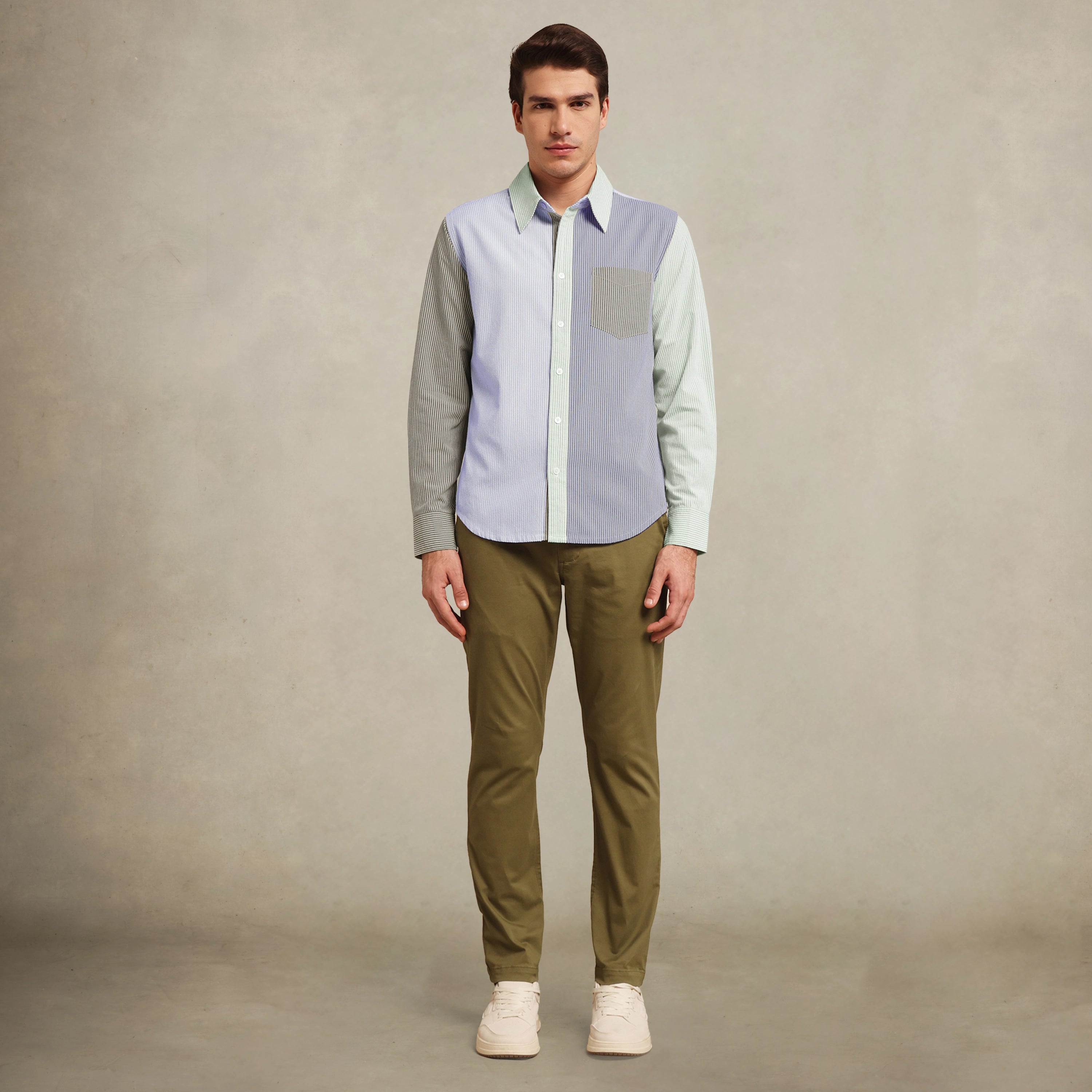 Men's striped office shirt