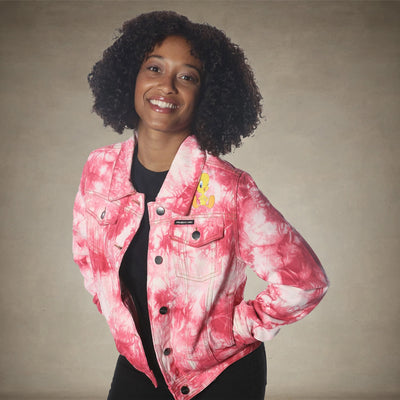 Women's Bull Denim Looney Tunes Trucker Jacket - FINAL SALE Womens Jacket Members Only® Pink Small