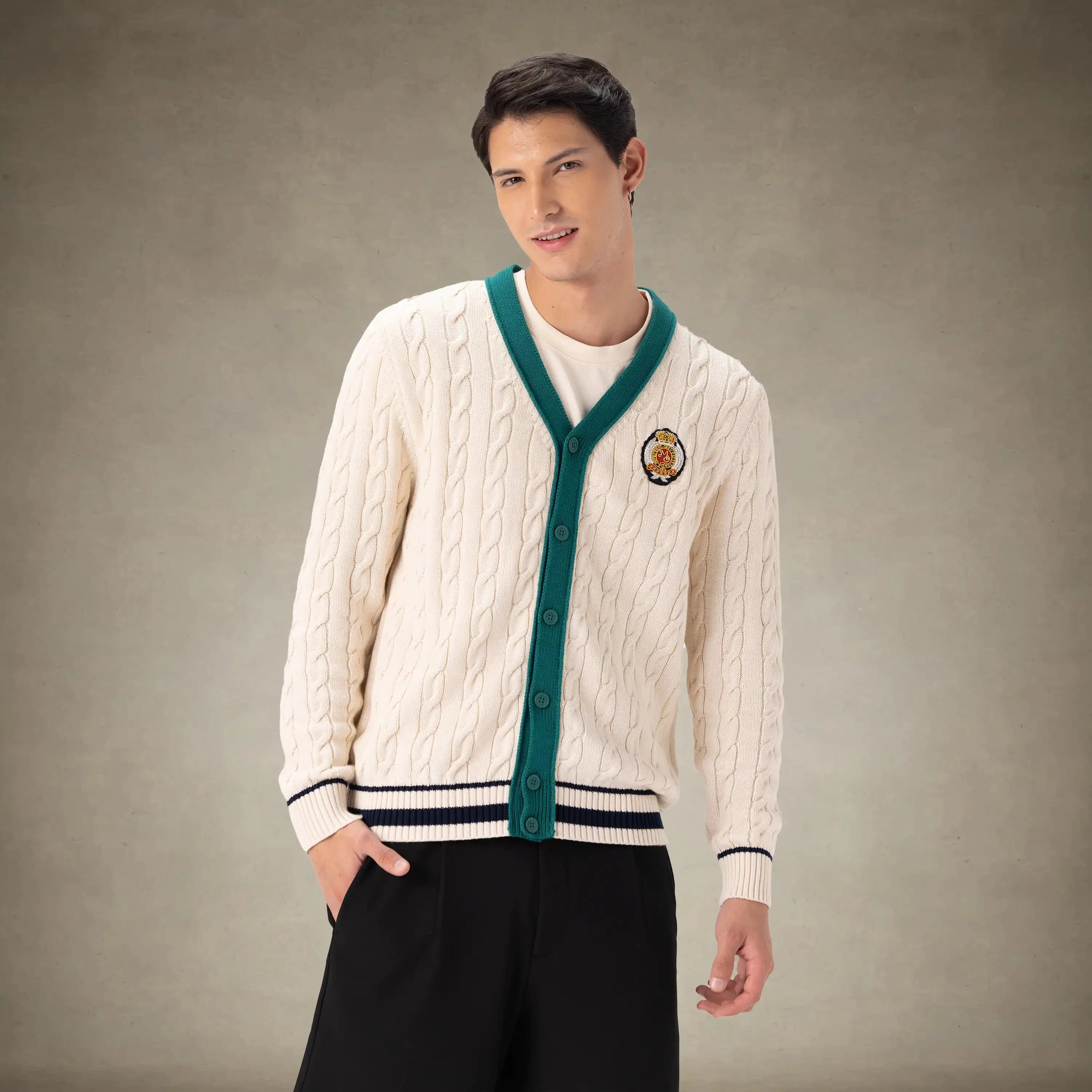 Men's Cable Knit Cardigan Members Only® Off-White Small