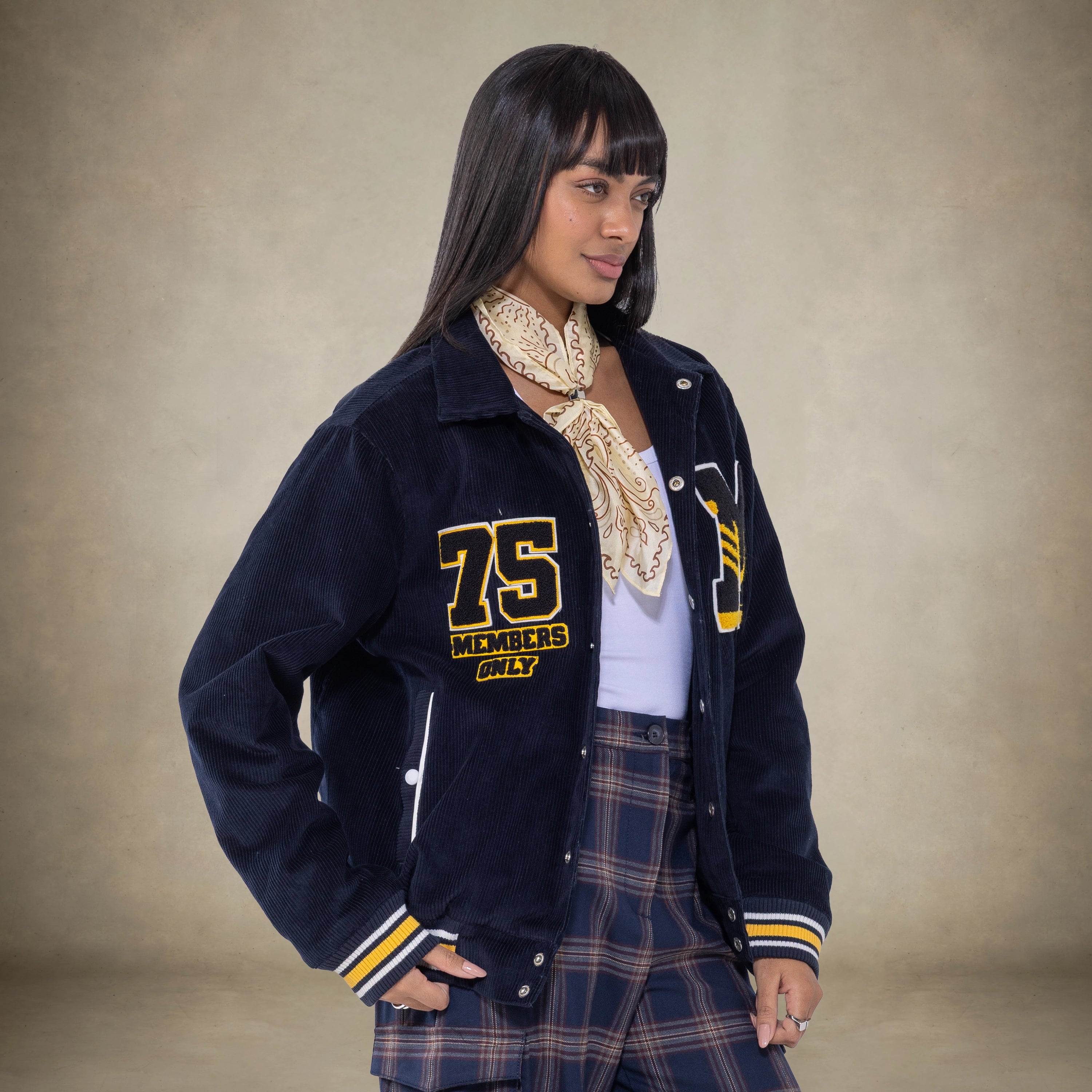 Women's Corduroy Varsity Jacket