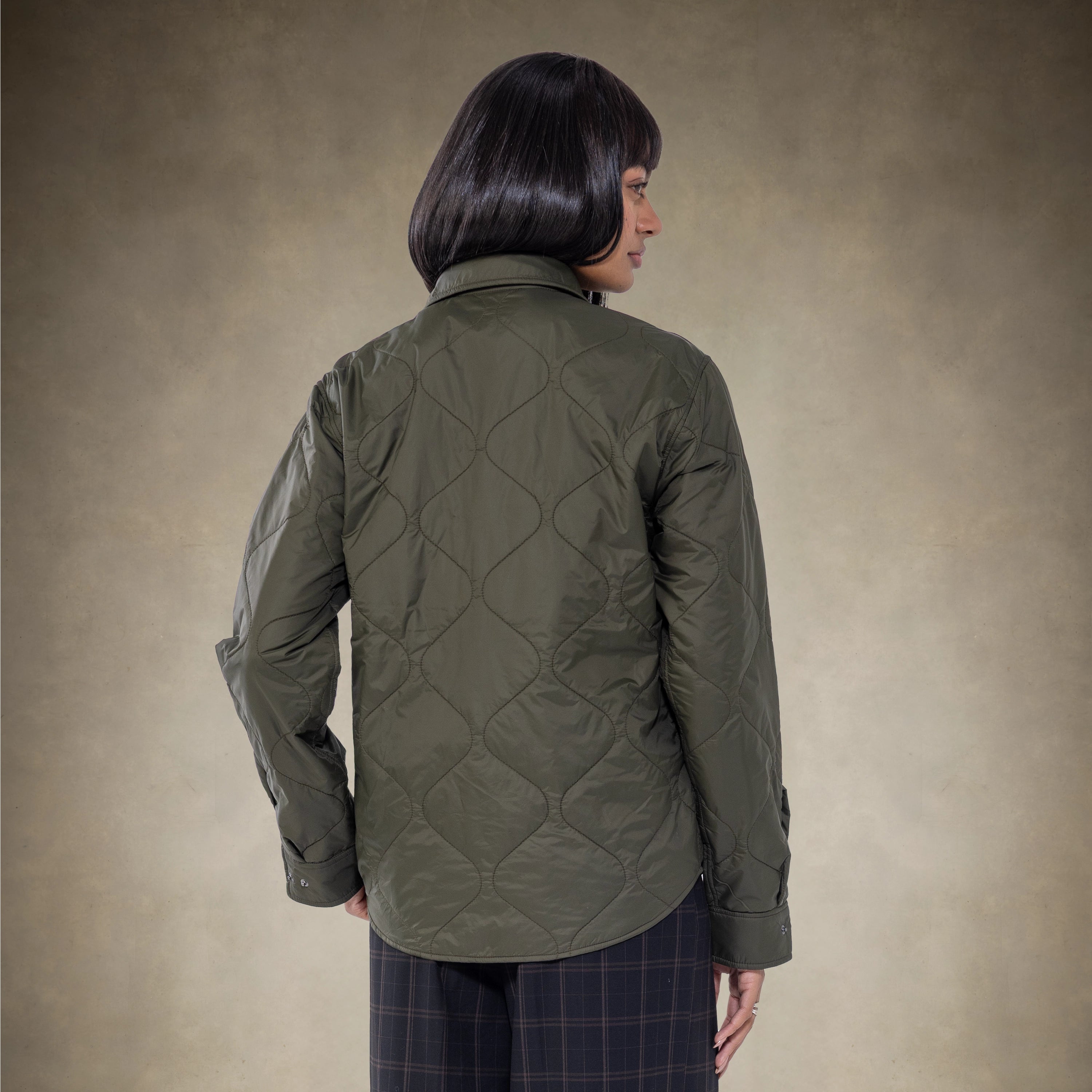 Women's Oversized Quilted Shirt Jacket