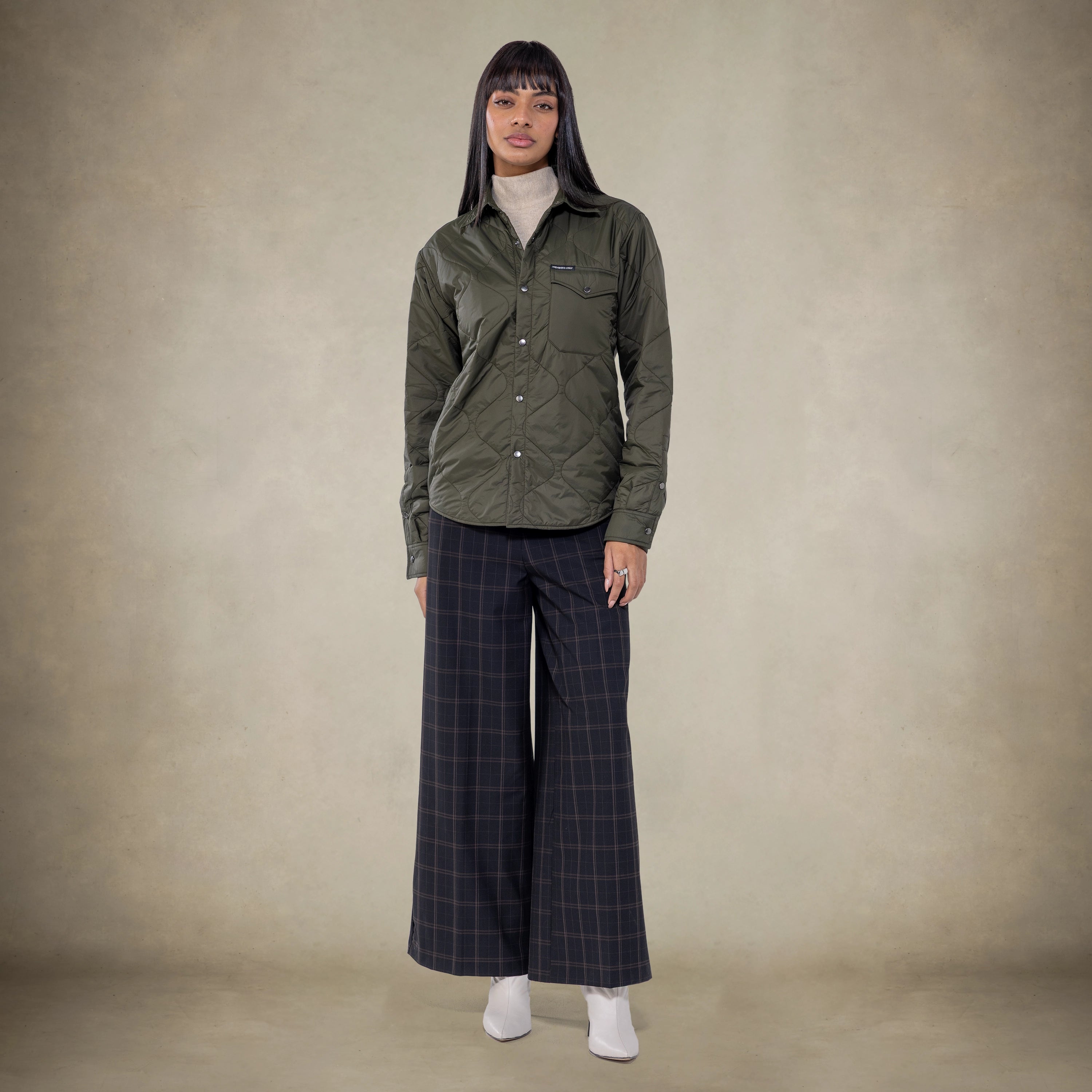 Women's Oversized Quilted Shirt Jacket