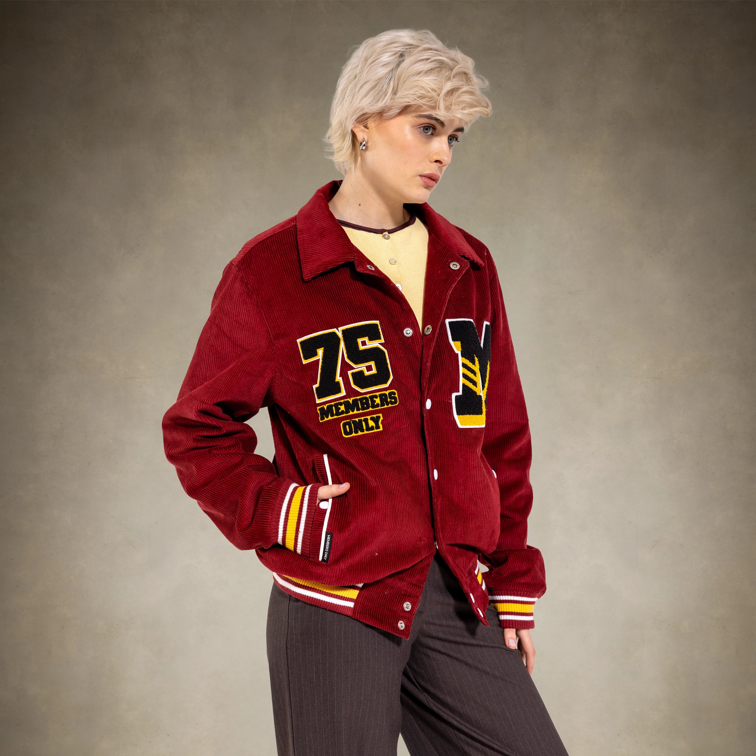 Women's corduroy bomber jacket
