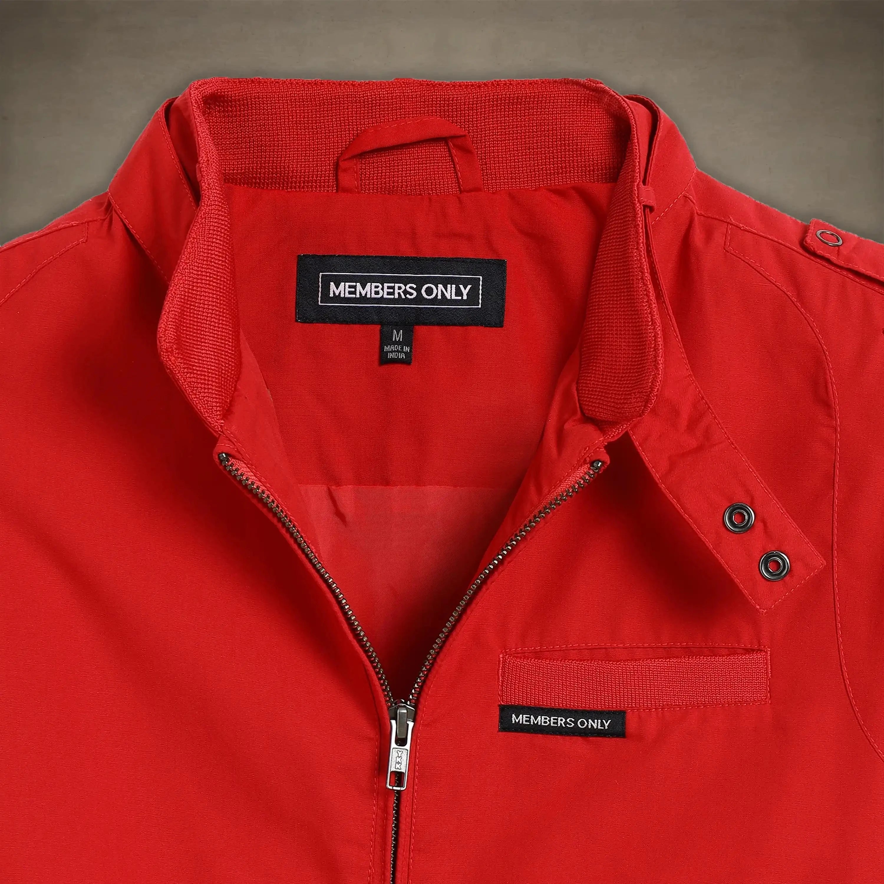 women's members only racer jacket red