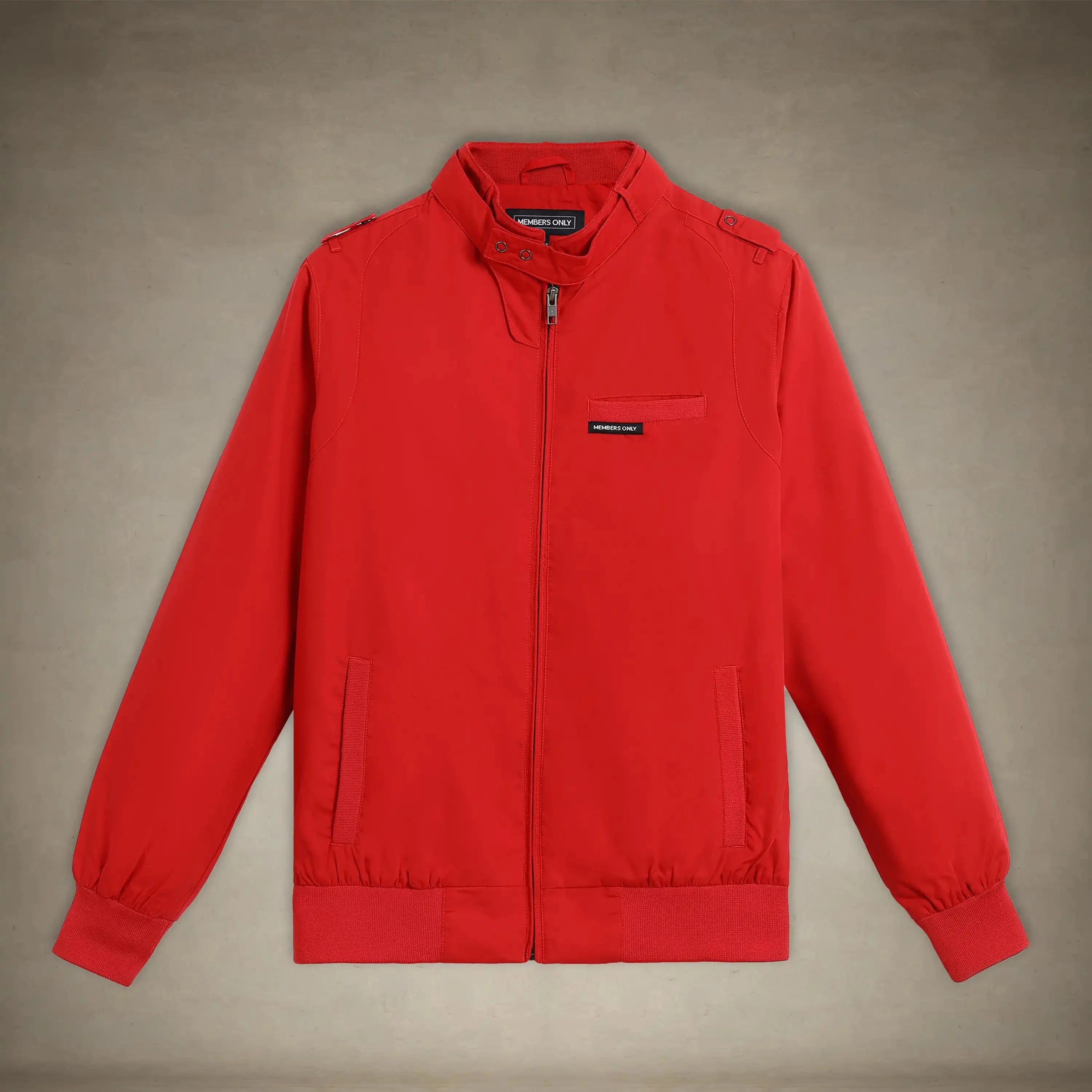 women's members only oversized racer jacket red small