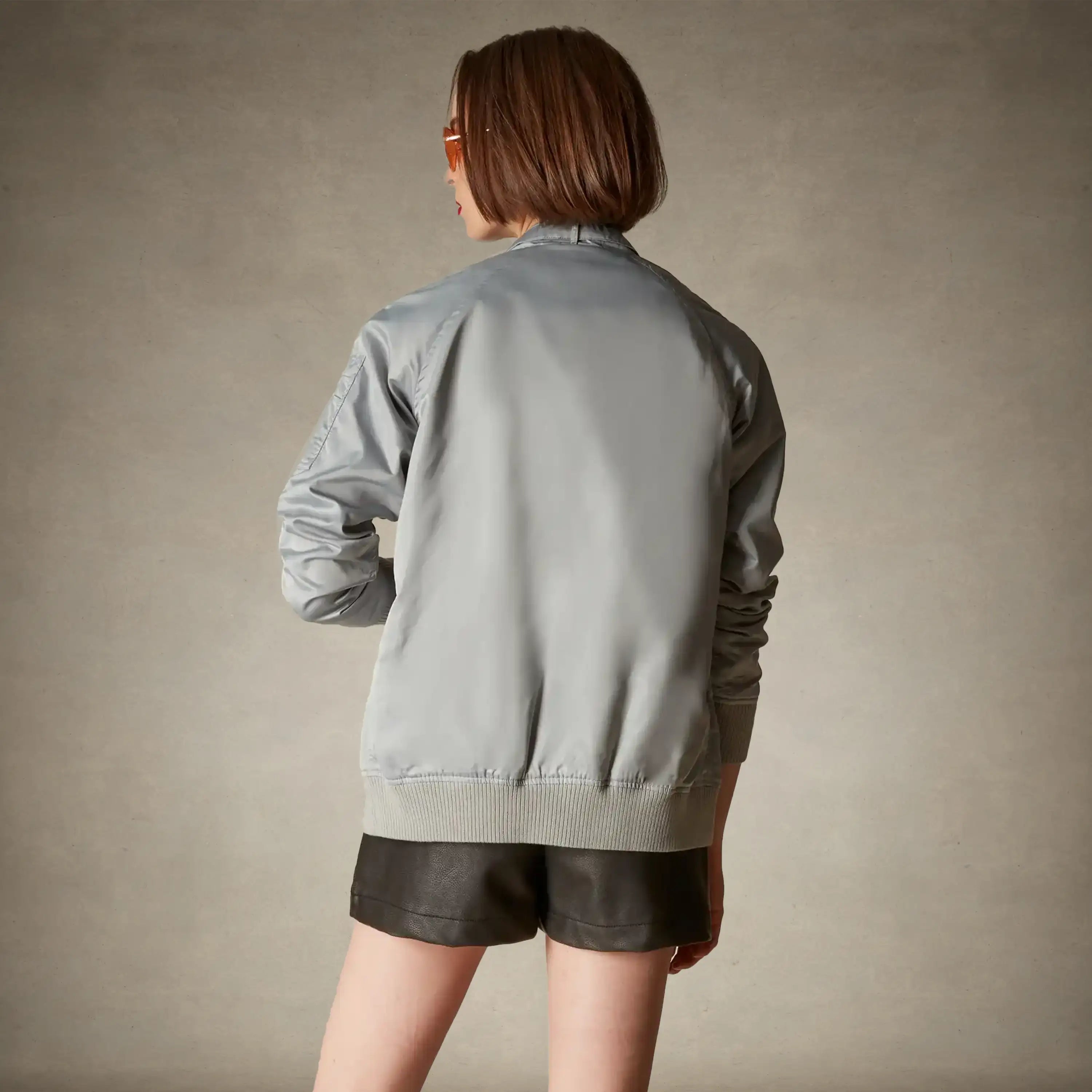 Women's Satin Bomber Jacket