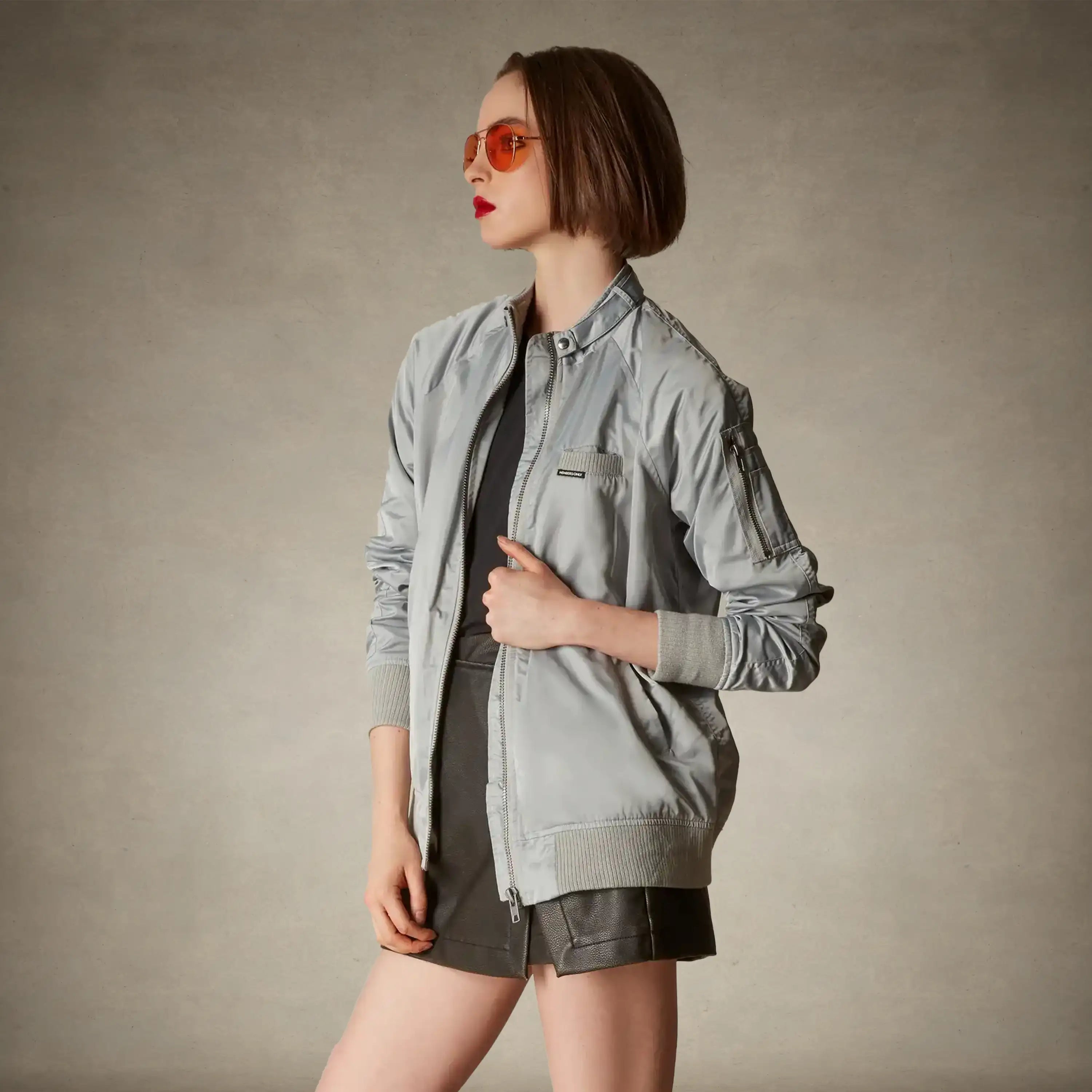 Women's Satin Bomber Jacket