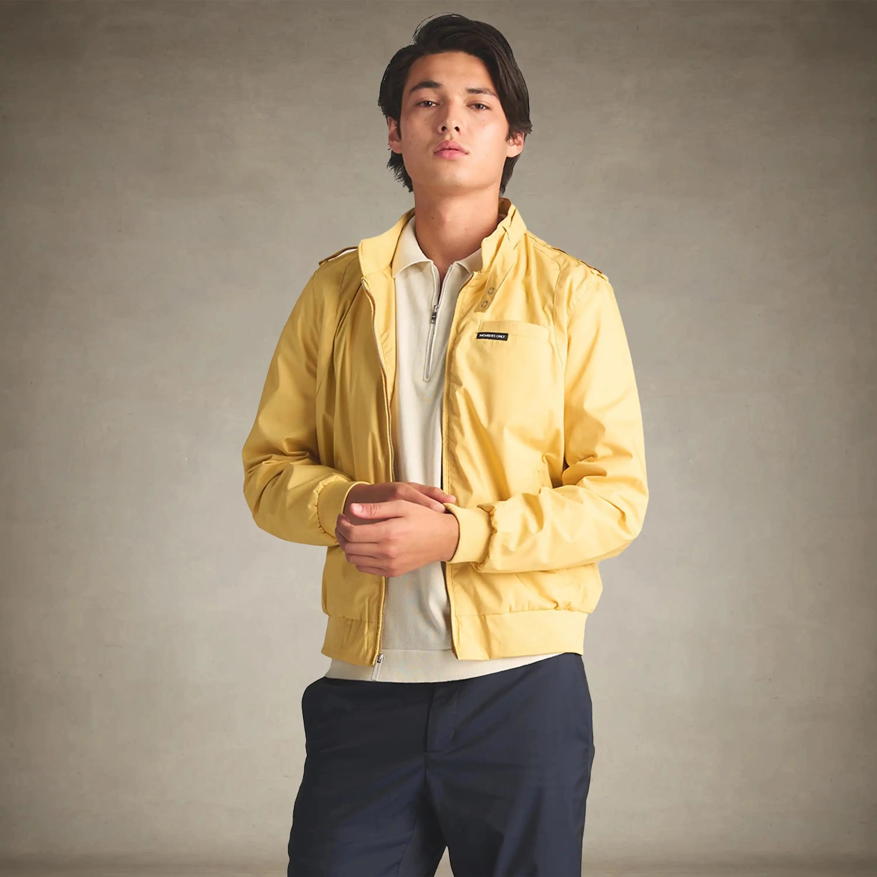 Men's Classic Iconic Racer Jacket Men's Iconic Jacket Members Only® Soft Yellow Small