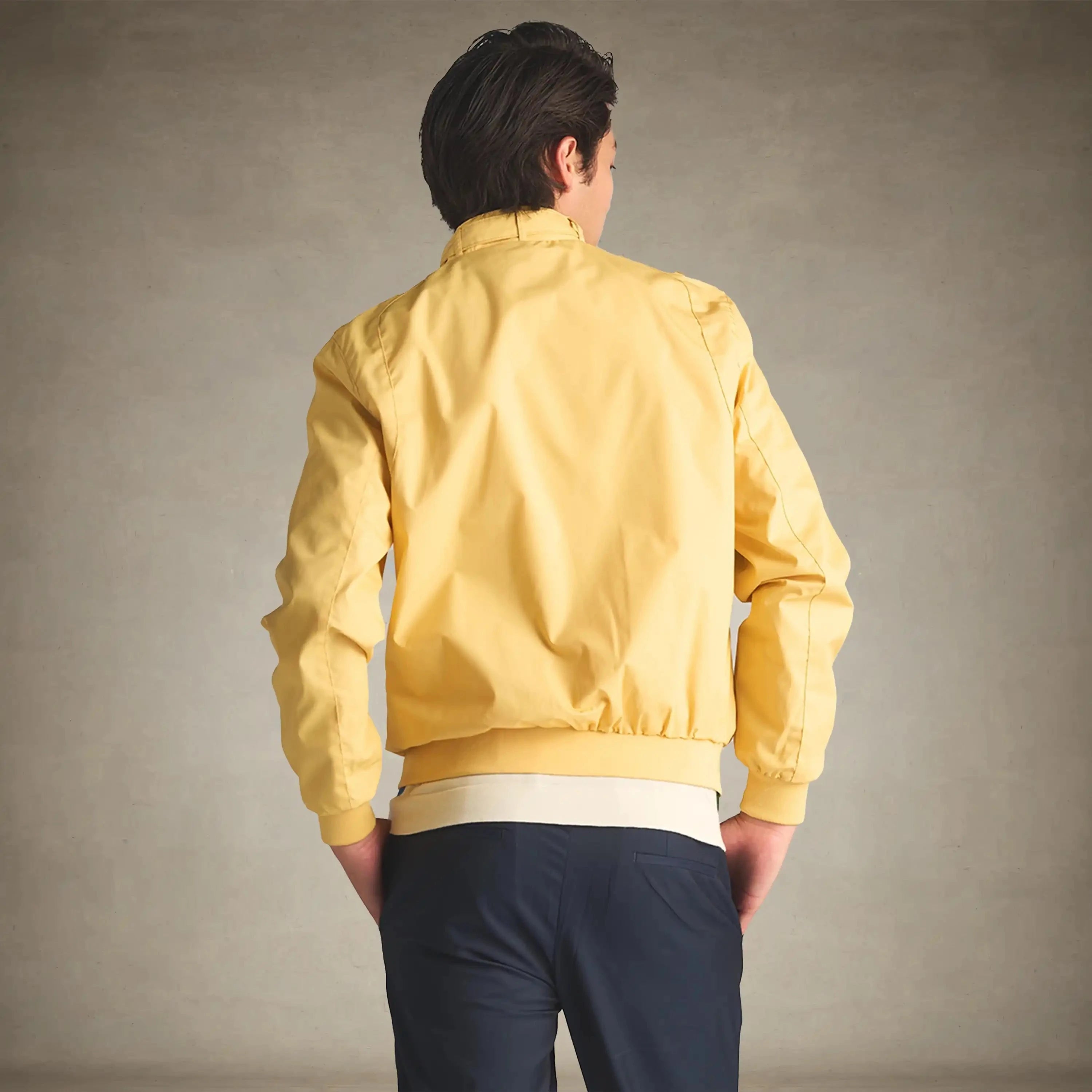 members only iconic racer jacket for men soft yellow