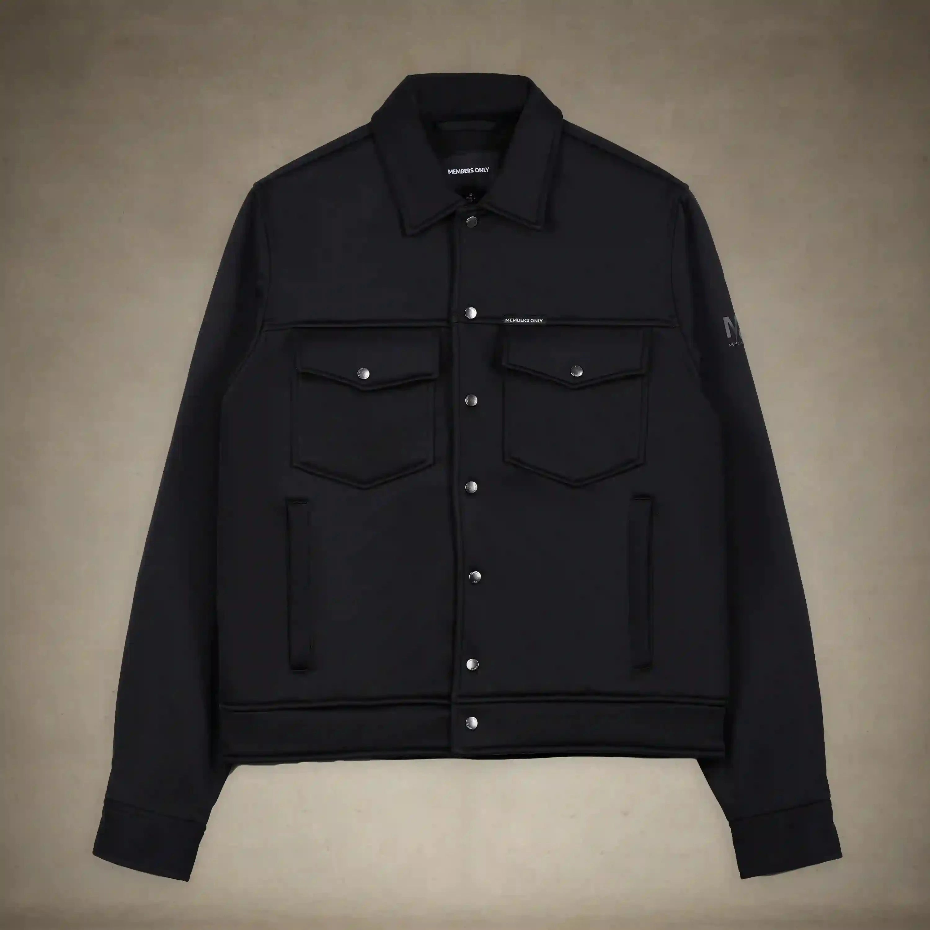 Men's Soft Shell Shirt Jacket Men's Iconic Jacket Members Only® Black Small