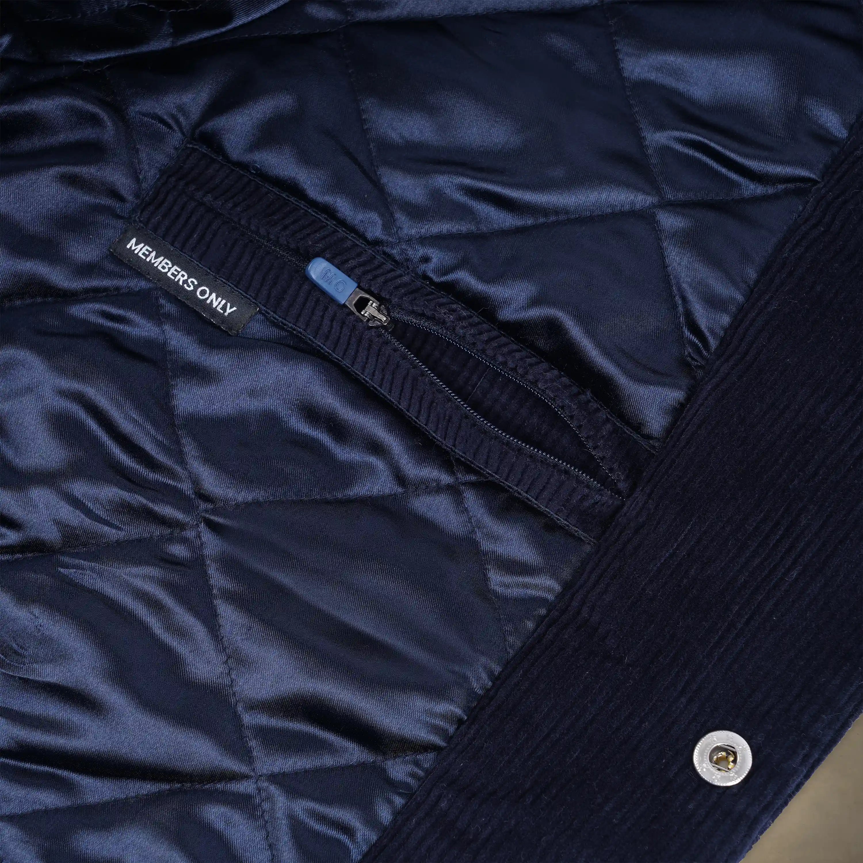 members only varsity jacket mens vintage navy