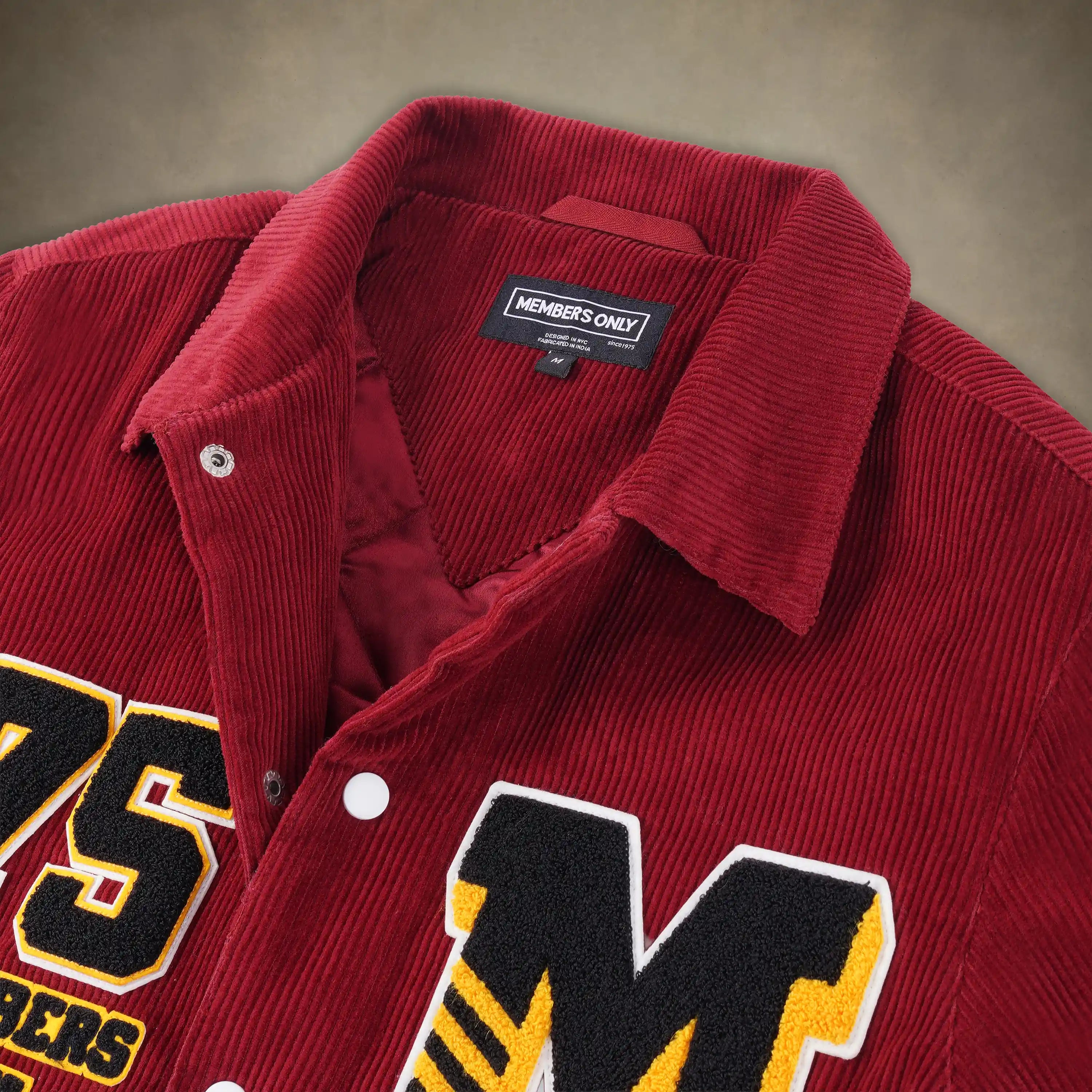 members only mens varsity jacket red