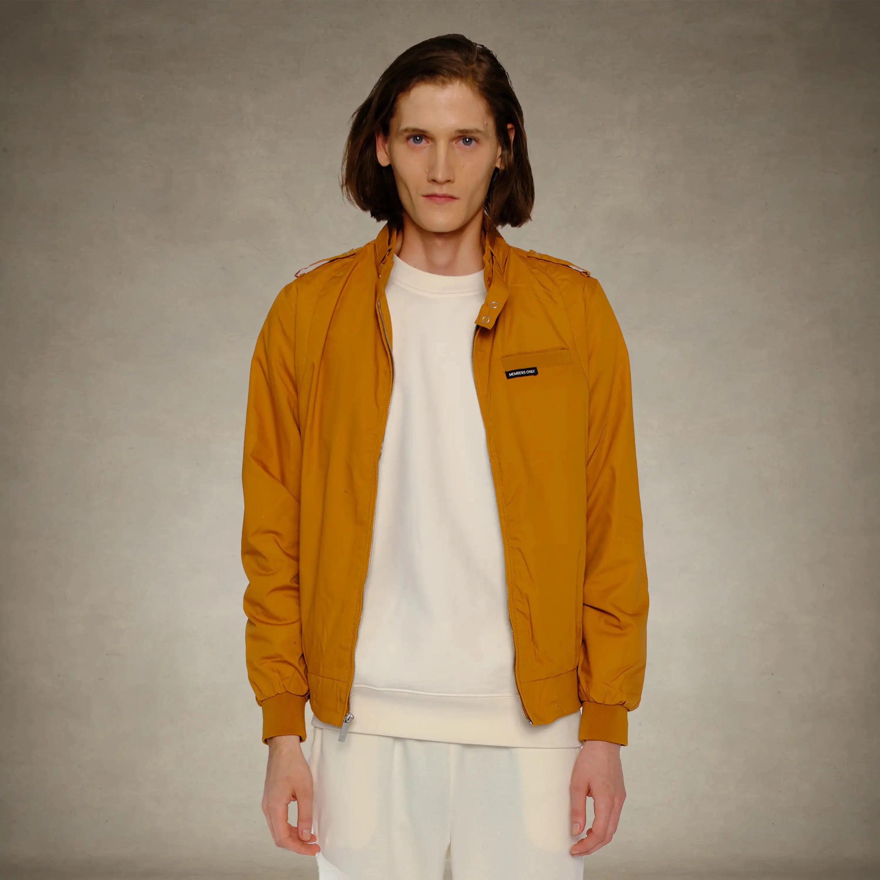 Men's Classic Iconic Racer Jacket Men's Iconic Jacket Members Only® Wheat Small