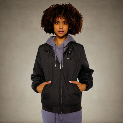 members only black oversized jacket for women small